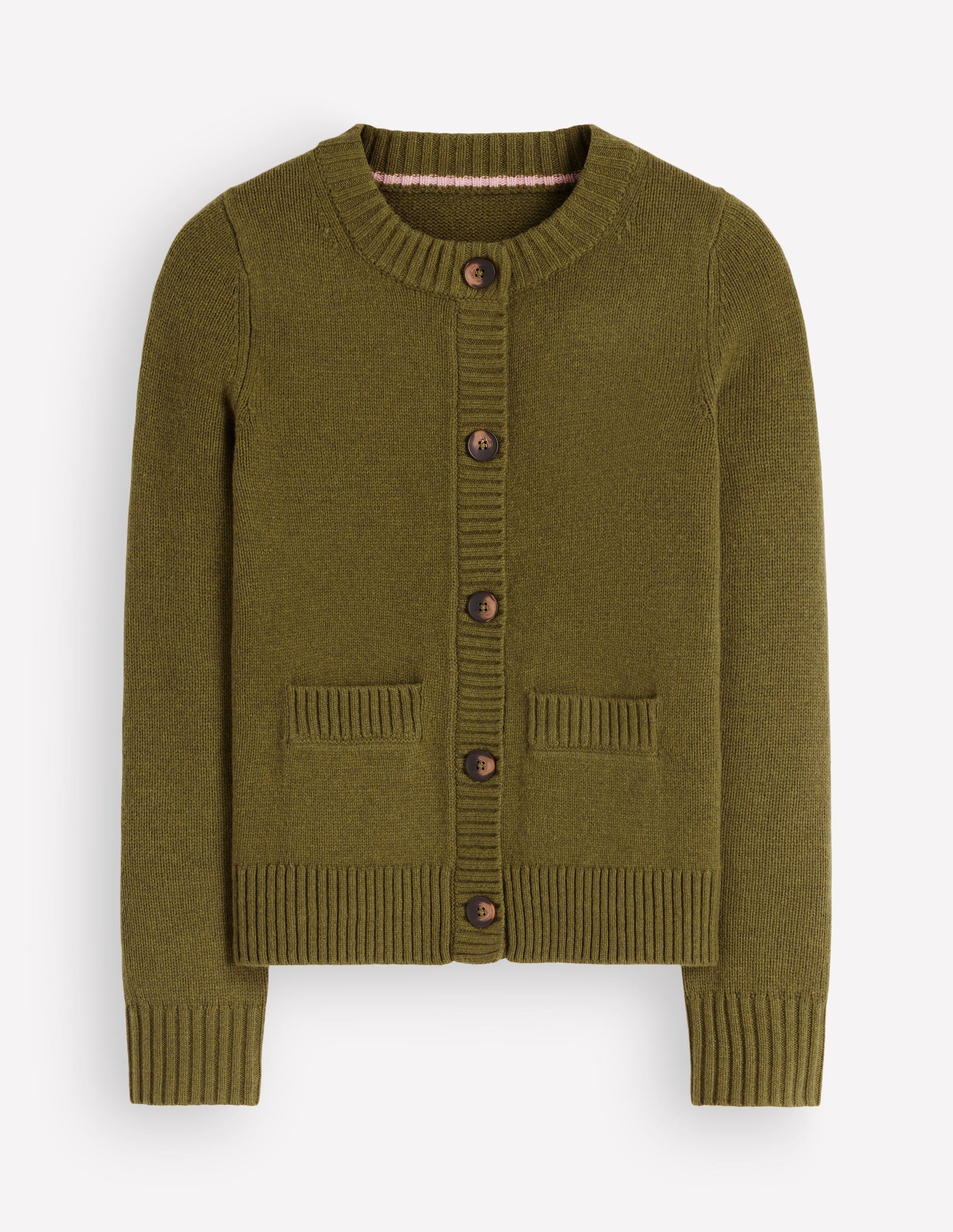 Marta Merino Wool Cardigan-Ochre Green-6