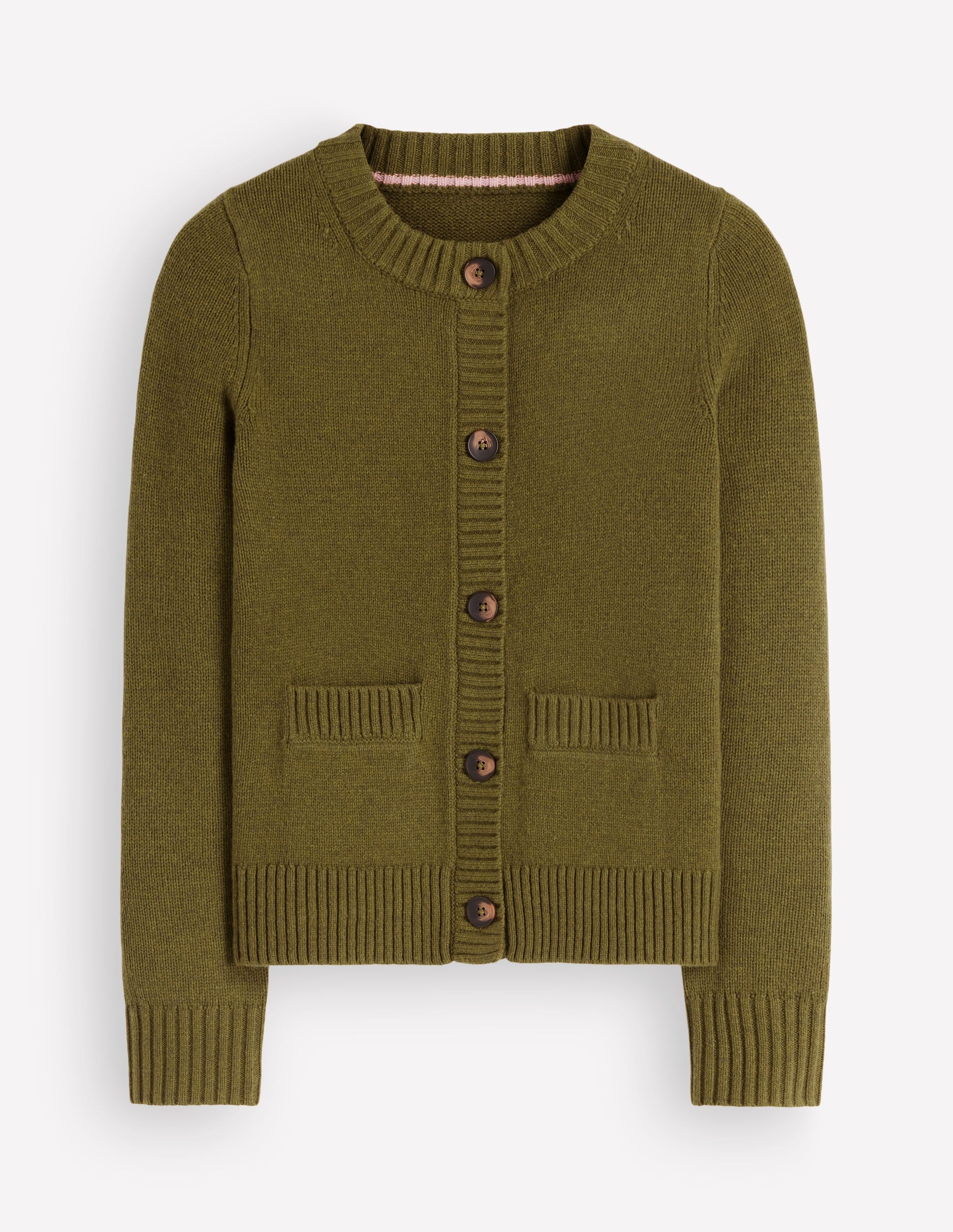 Marta Merino Wool Cardigan-Ochre Green - Image 6