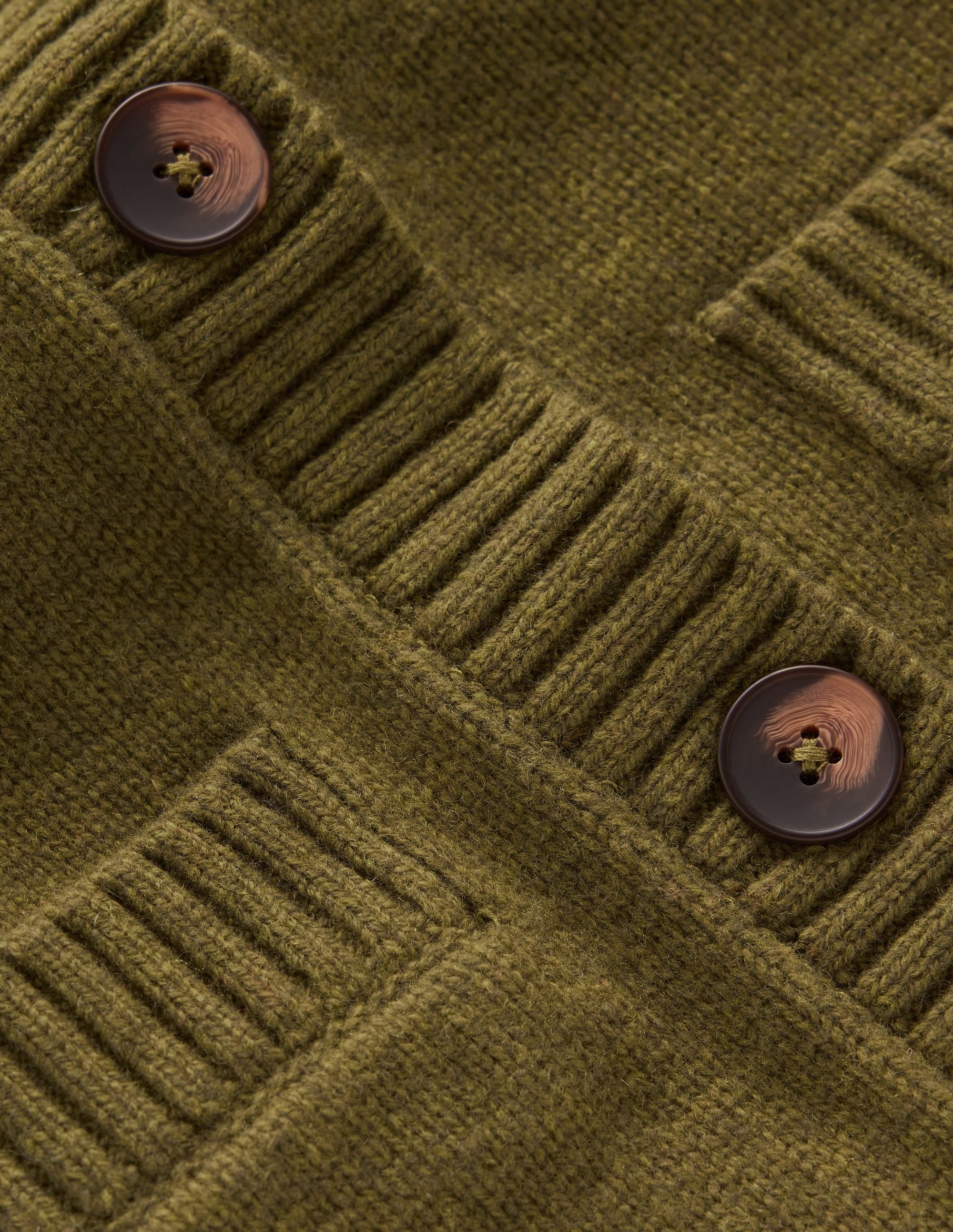 Marta Merino Wool Cardigan-Ochre Green - Image 7