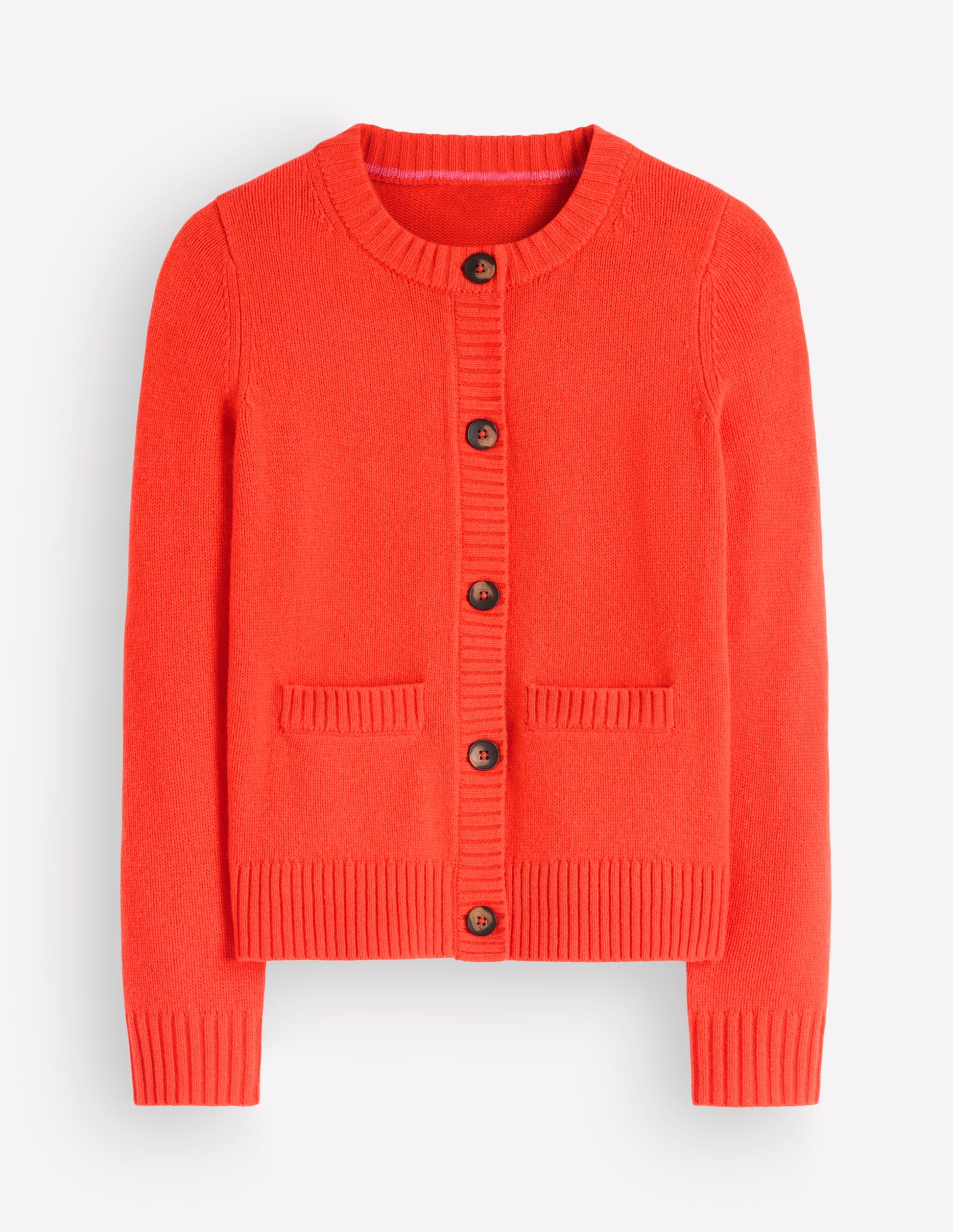 Marta Merino Wool Cardigan-Sunset Orange-5
