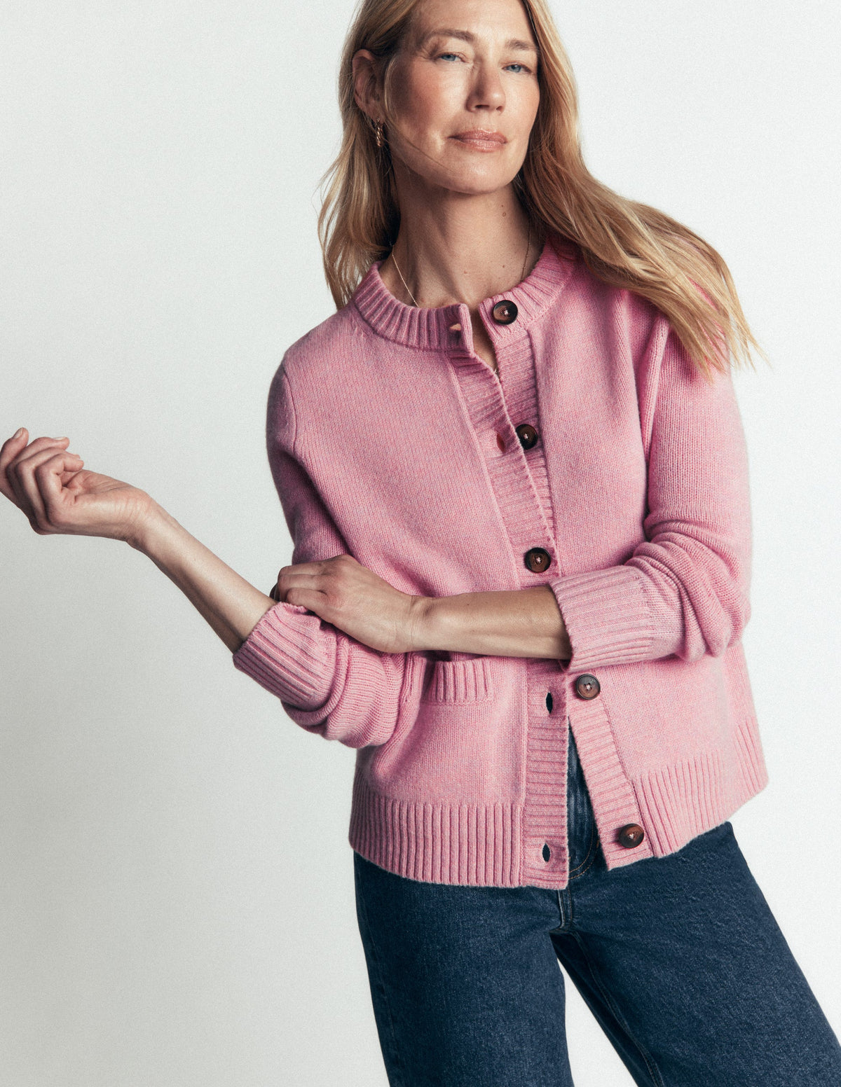 Marta Merino Wool Cardigan-Spring Blossom Pink-4