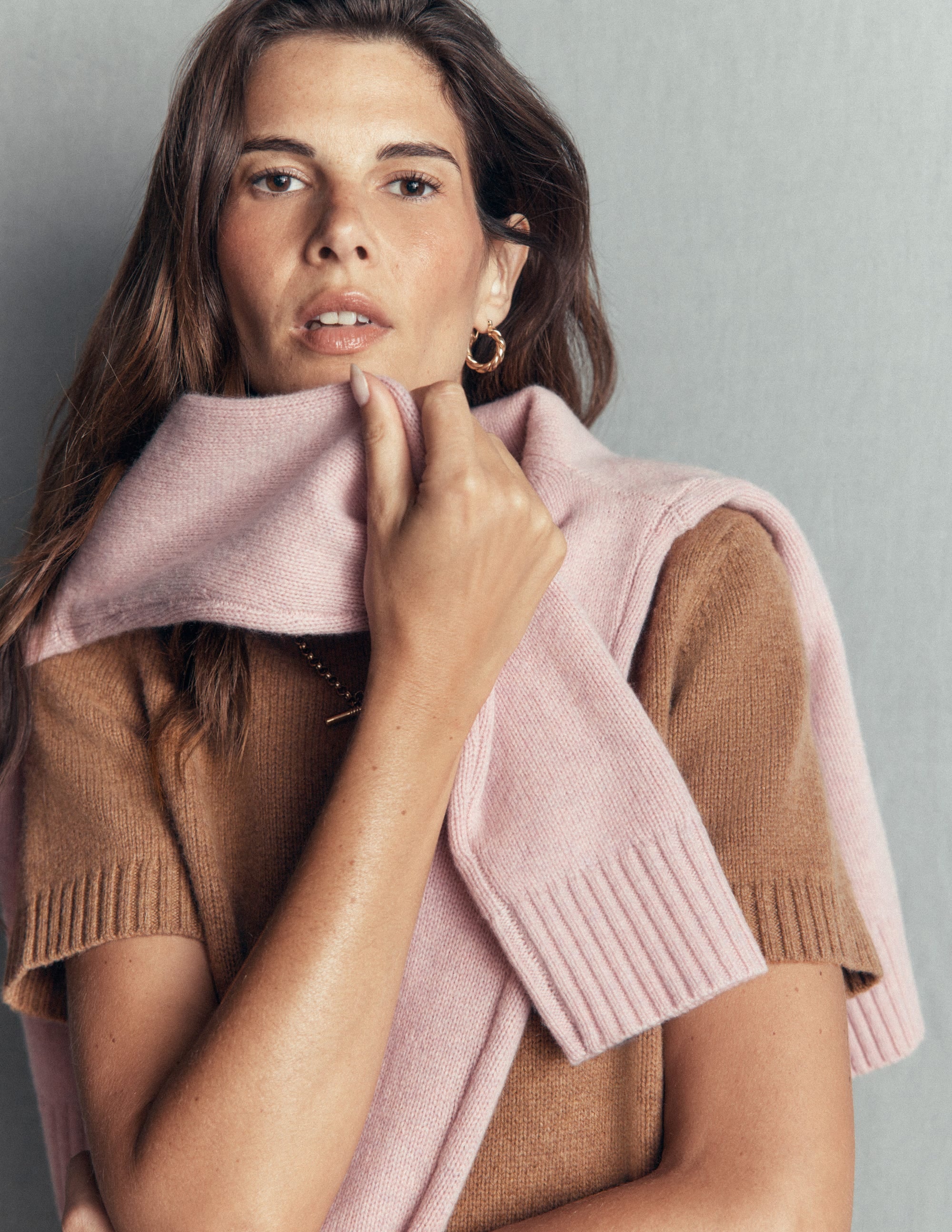 Marta Merino Wool T-shirt-Cappuccino - Image 5