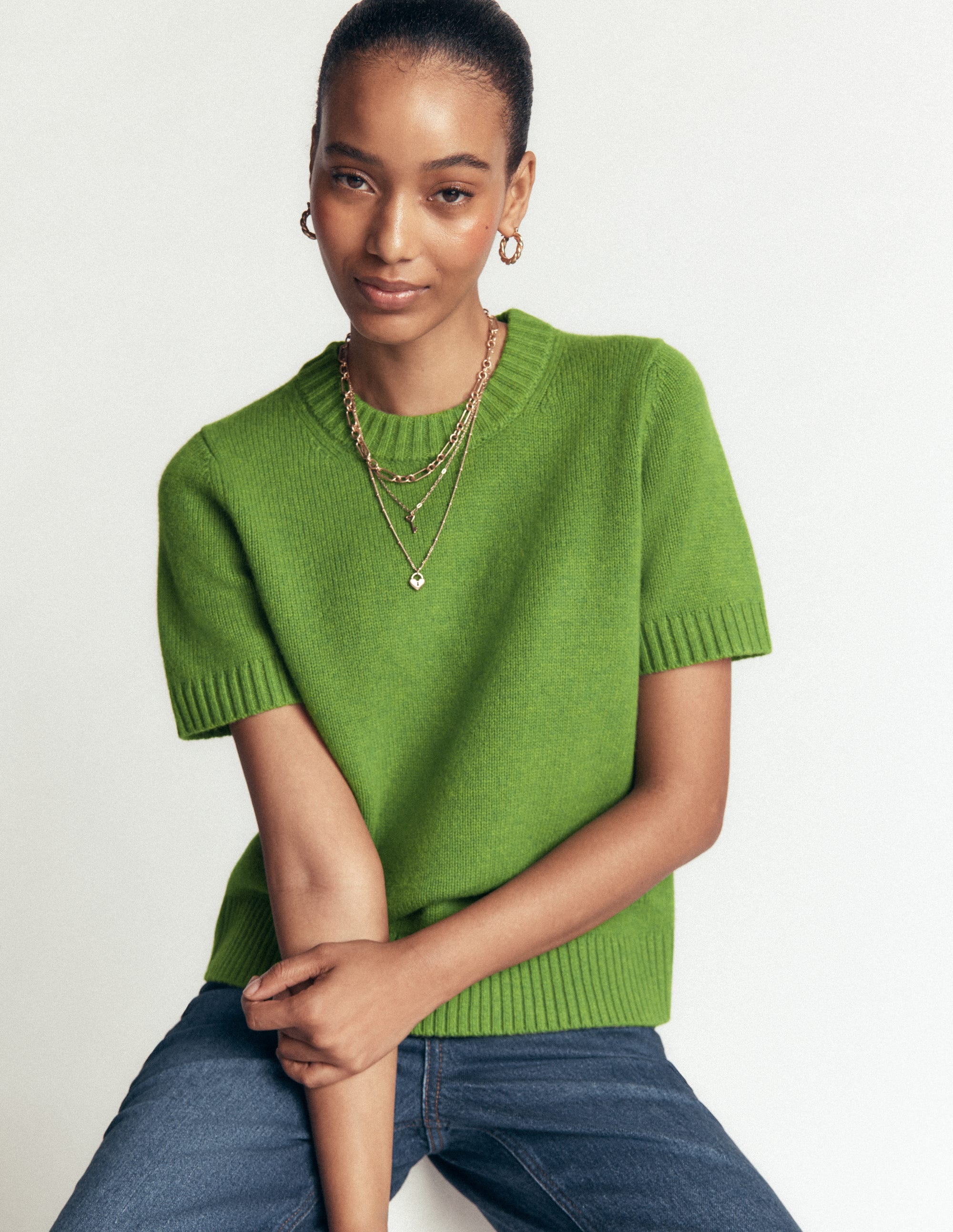 Marta Merino Wool T-shirt-Juicy Apple - Image 1