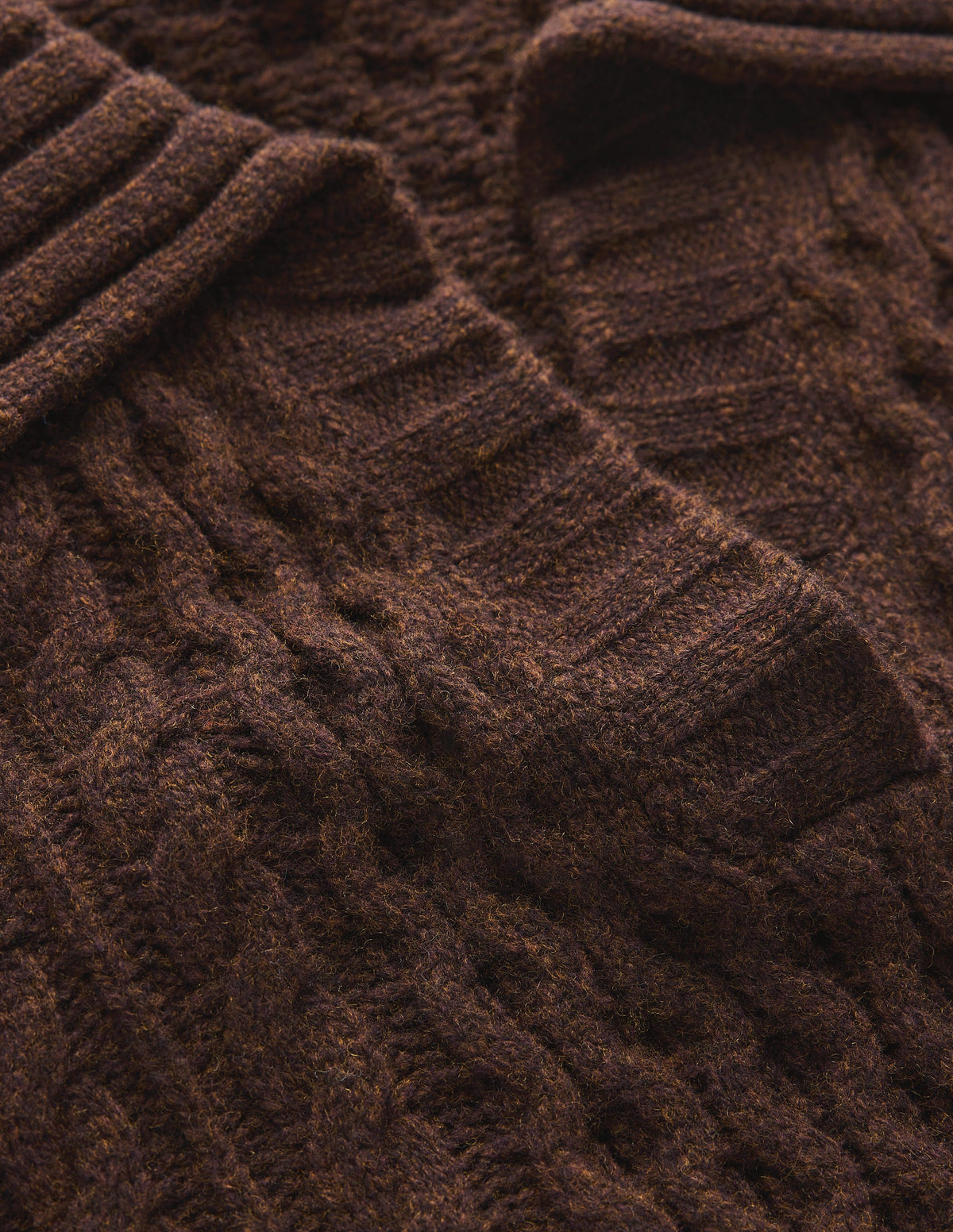Collared Cable Knit Sweater-Raw Umber - Image 9