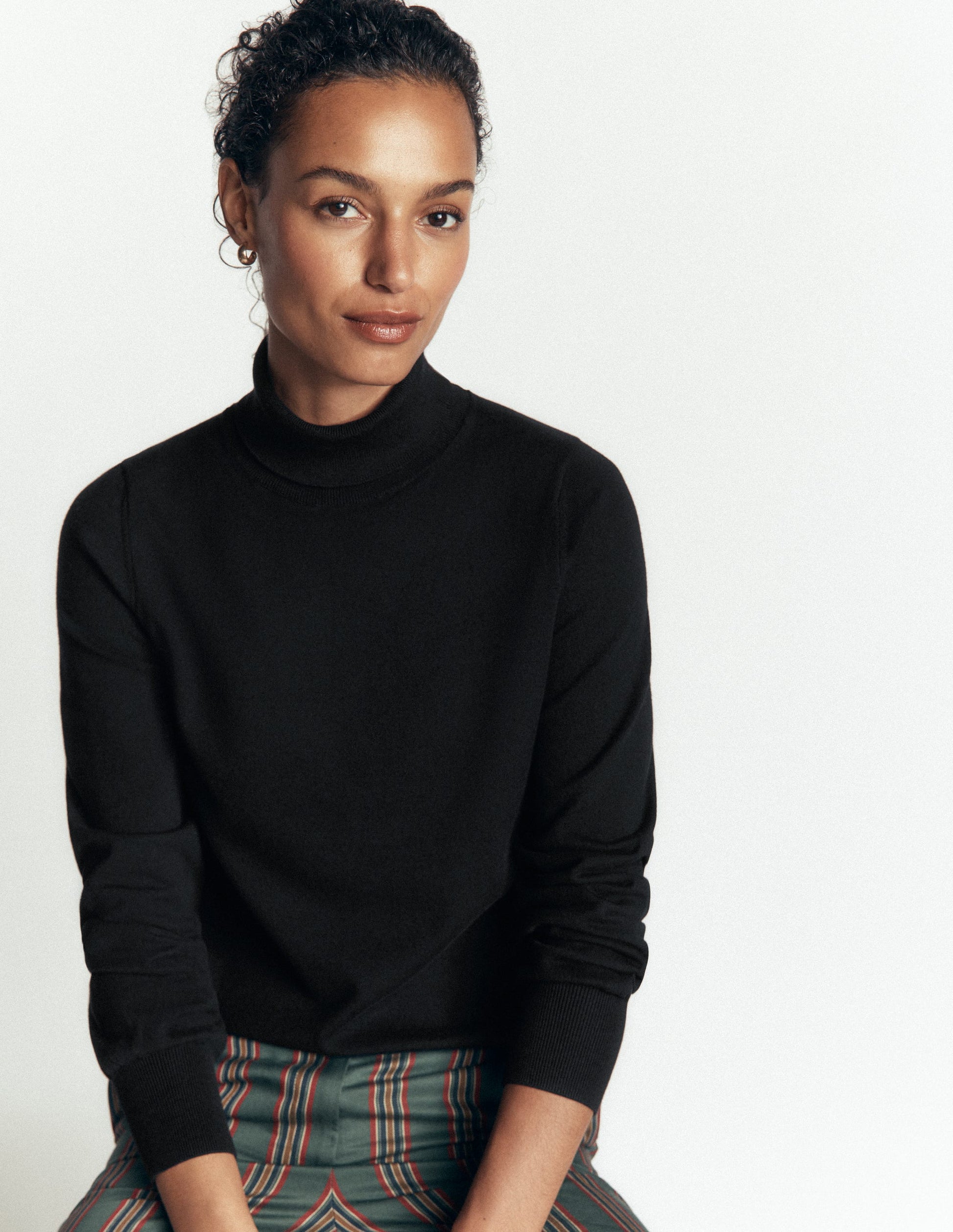 Camilla Roll Neck Sweater-Black-1
