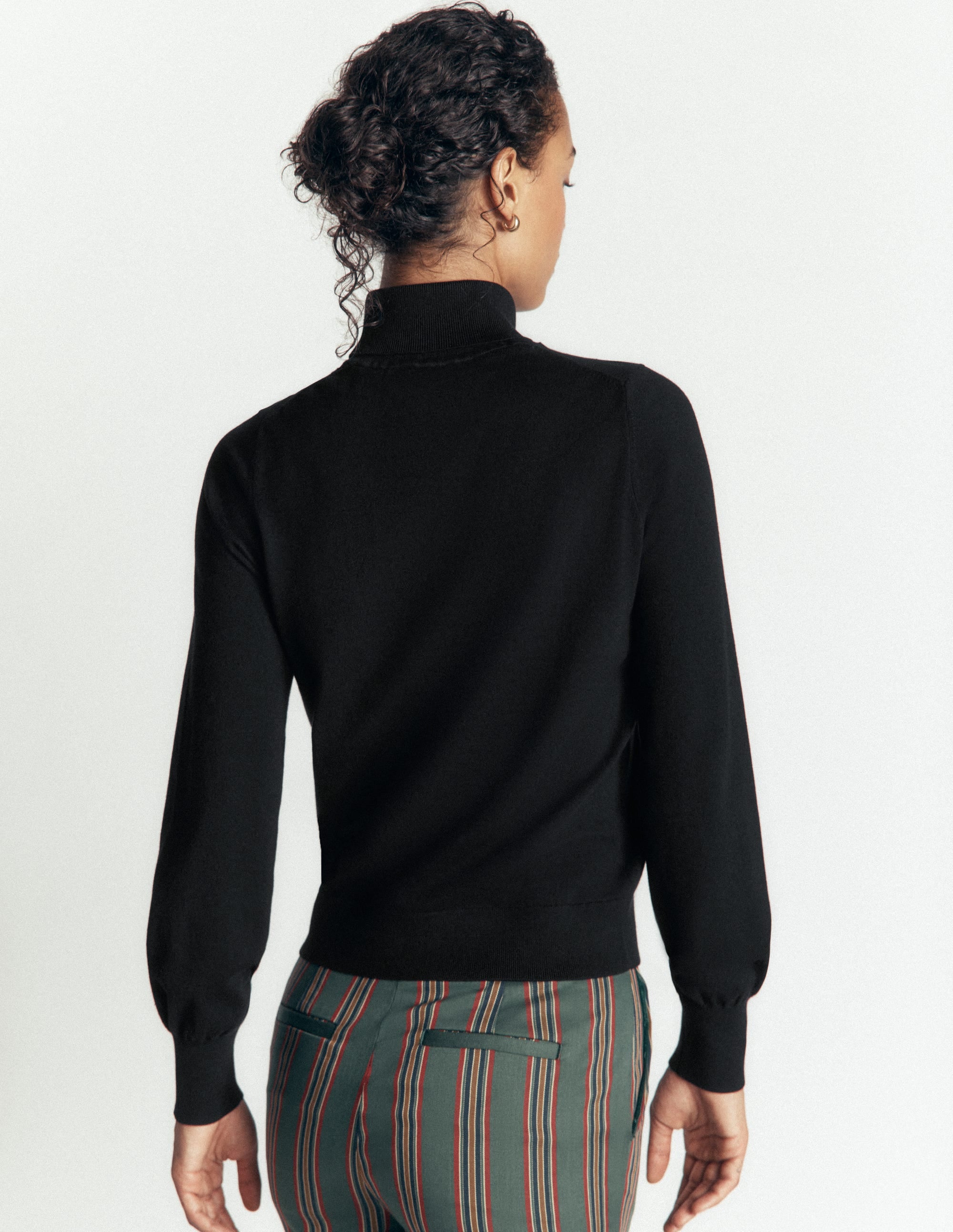 Camilla Roll Neck Sweater-Black - Image 3
