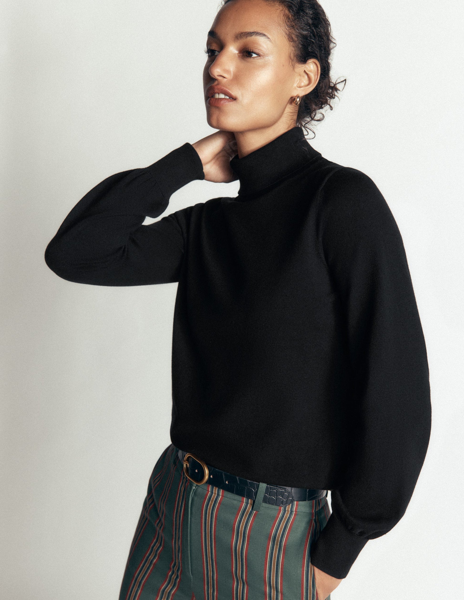 Camilla Roll Neck Sweater-Black-4