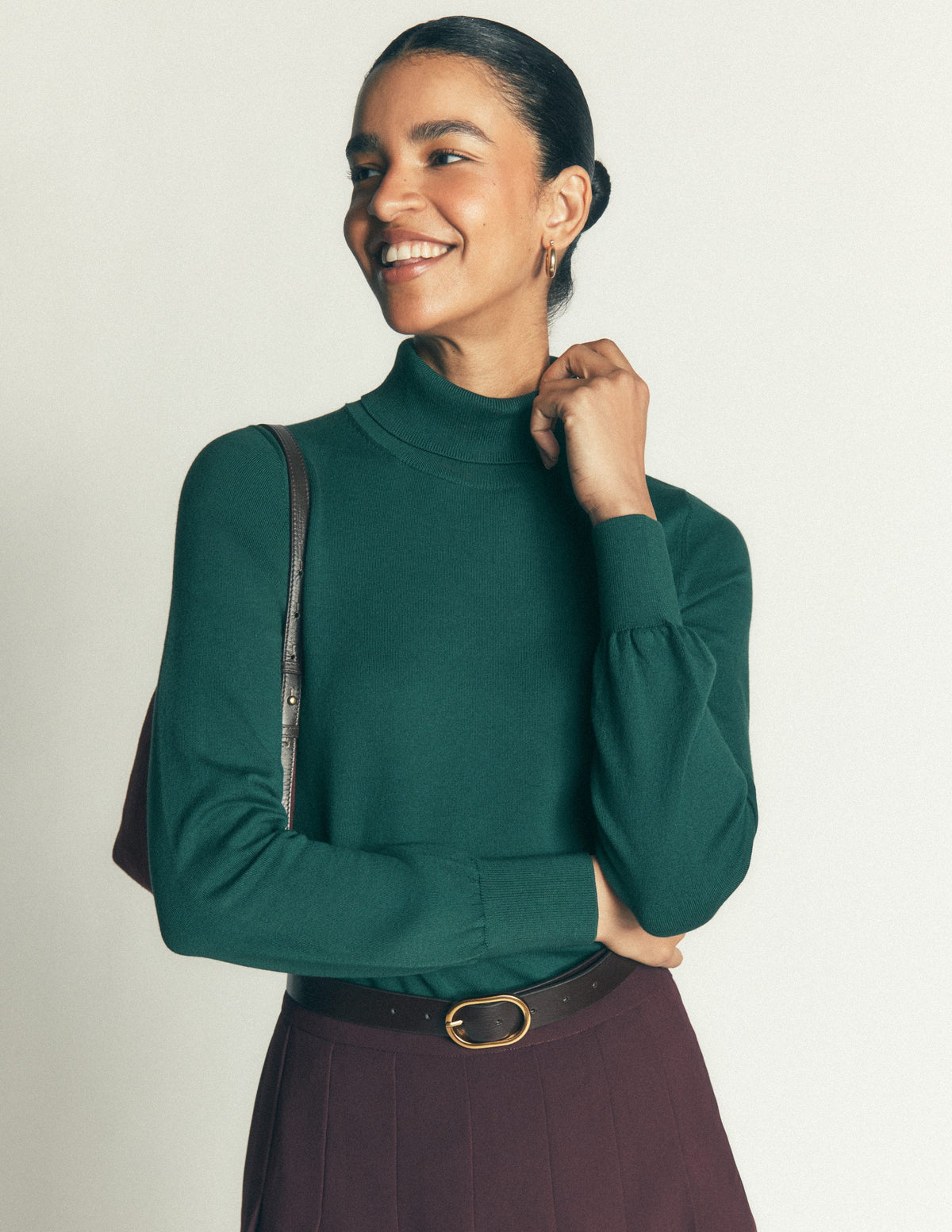 Camilla Roll Neck Sweater-Midnight Teal - Image 1