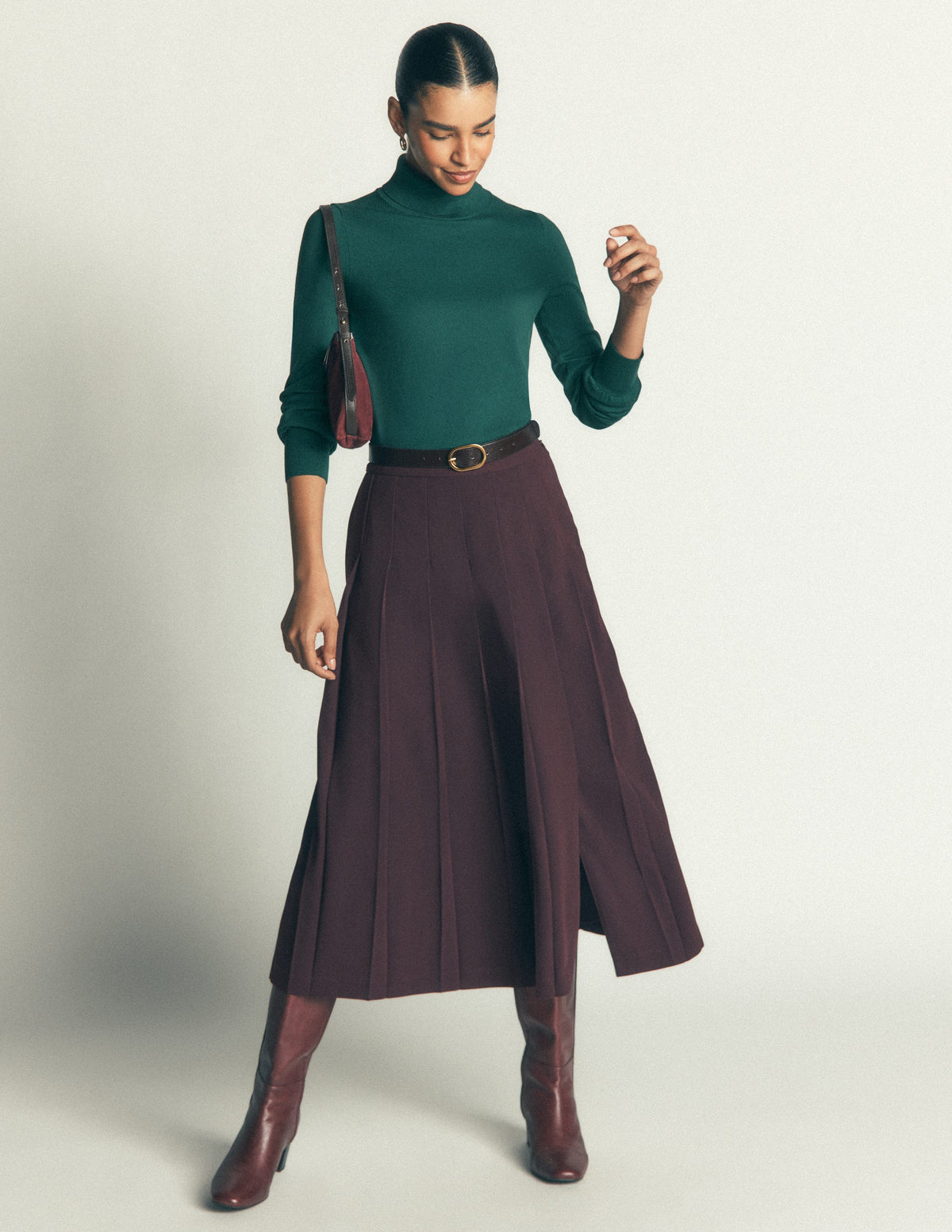 Camilla Roll Neck Sweater-Midnight Teal-4