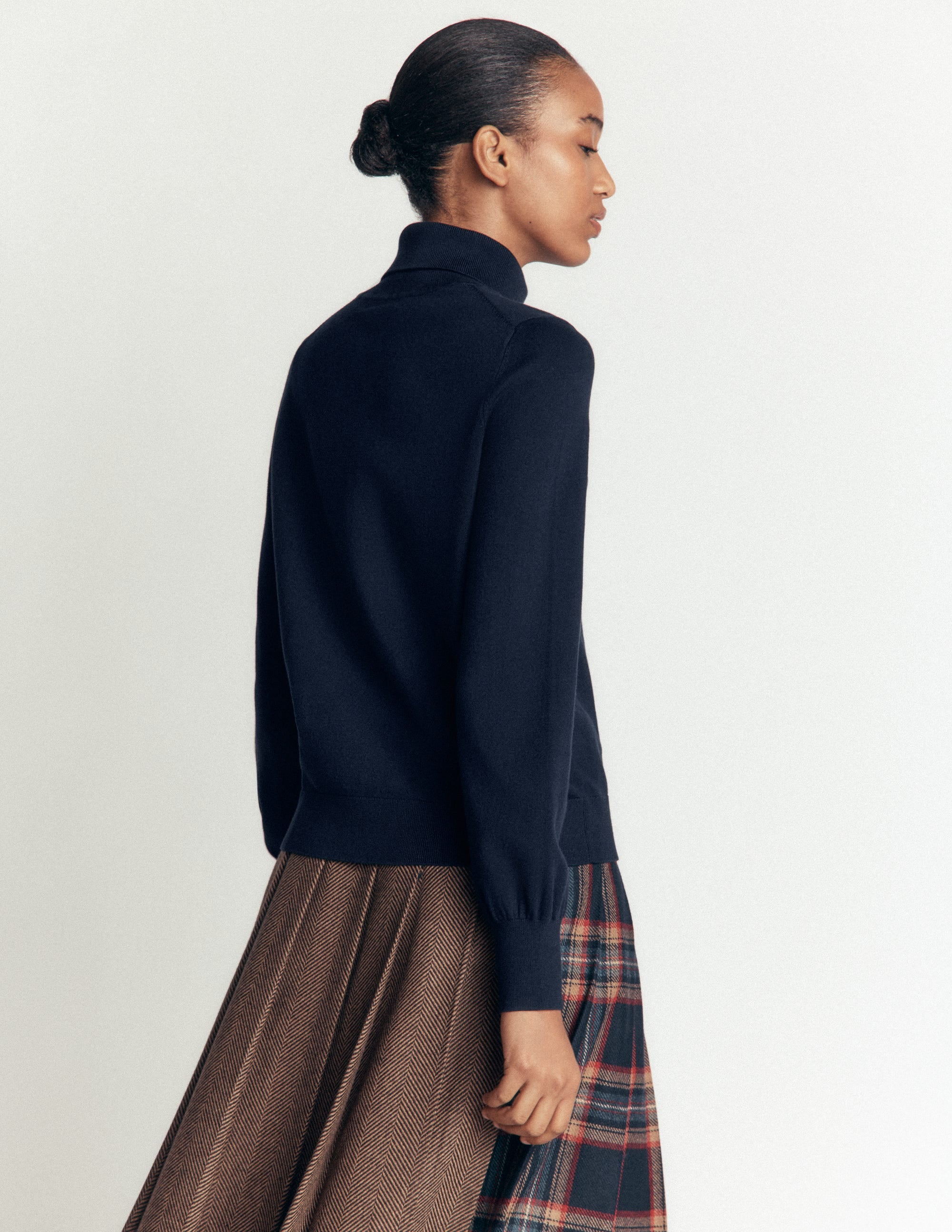 Camilla Roll Neck Sweater-Navy - Image 3