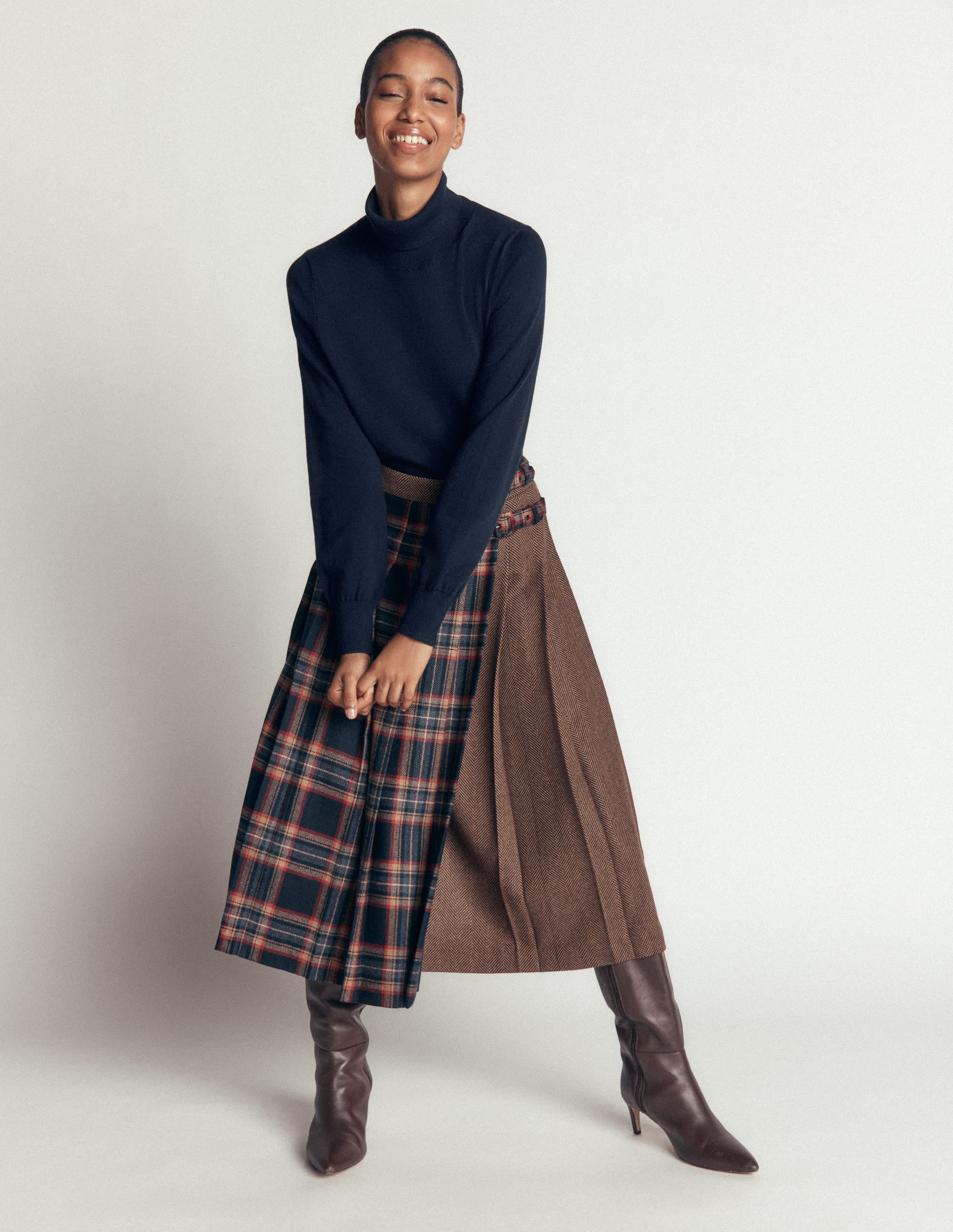 Camilla Roll Neck Sweater-Navy - Image 4