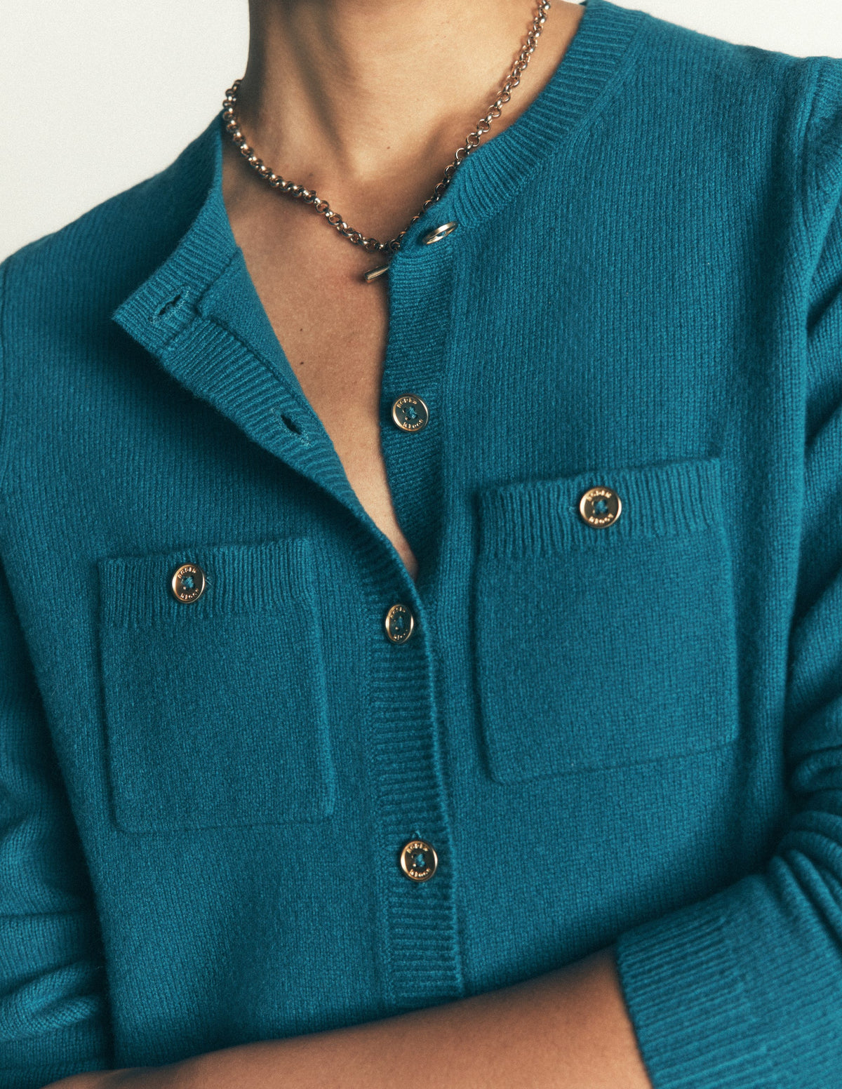 Marianne Merino Wool Cardigan-Storm Blue-2