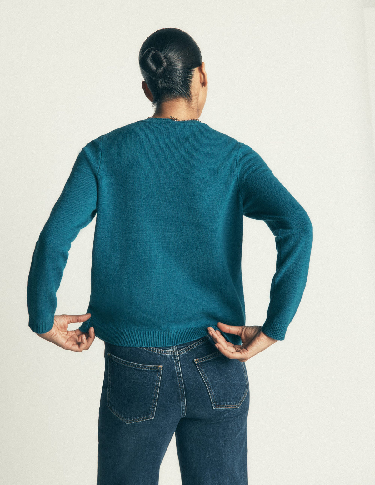 Marianne Merino Wool Cardigan-Storm Blue - Image 3
