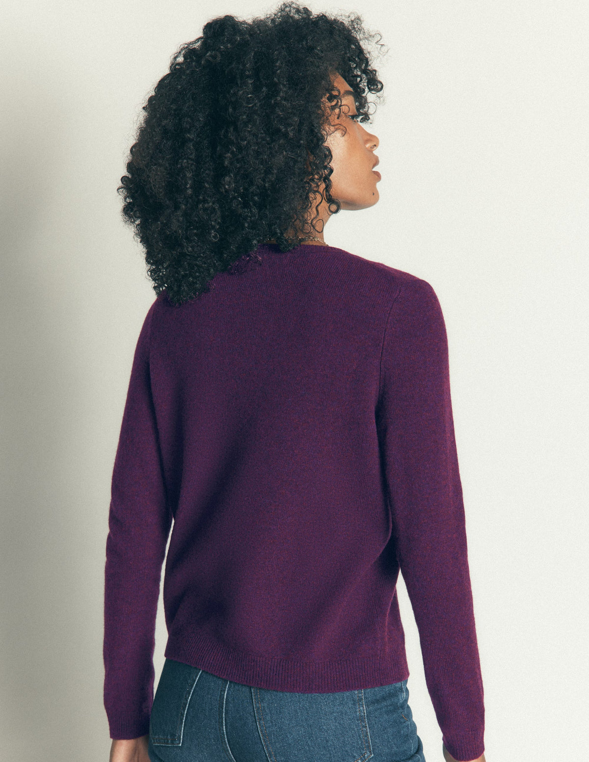 Marianne Merino Wool Cardigan-Dark Cherry - Image 4