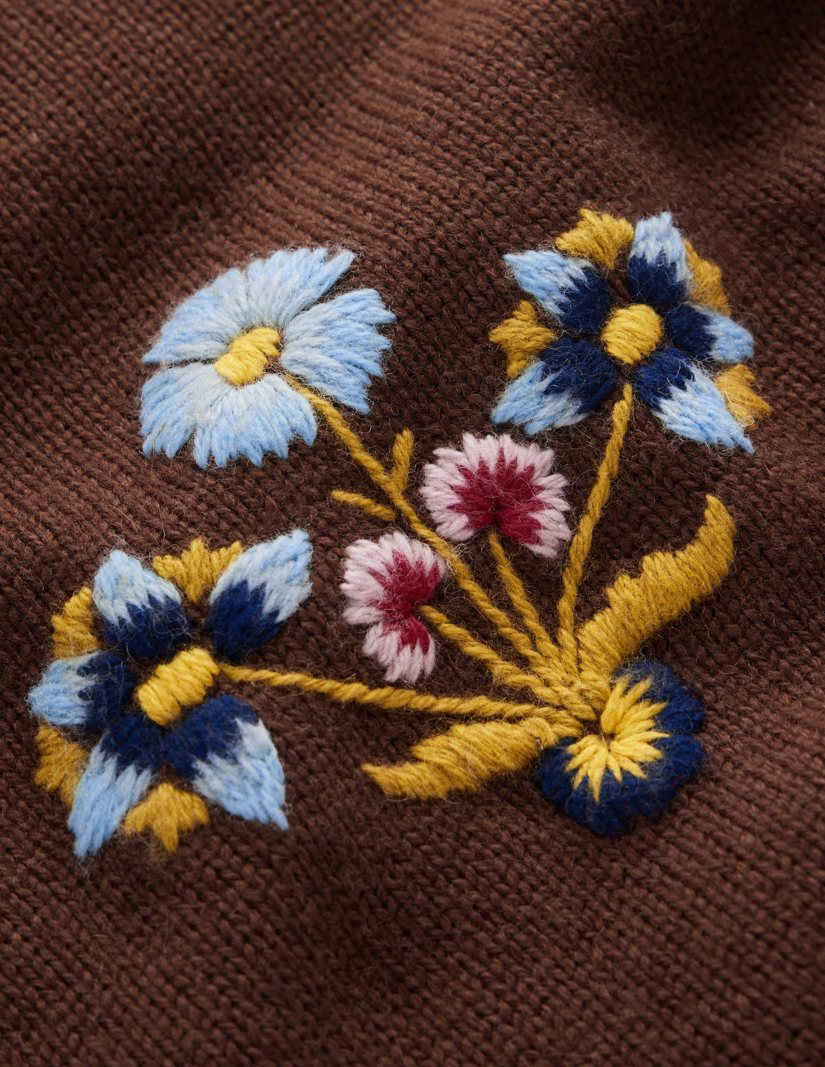 Ella Embroidered Knit Sweater-Raw Umber Embroidery - Image 9