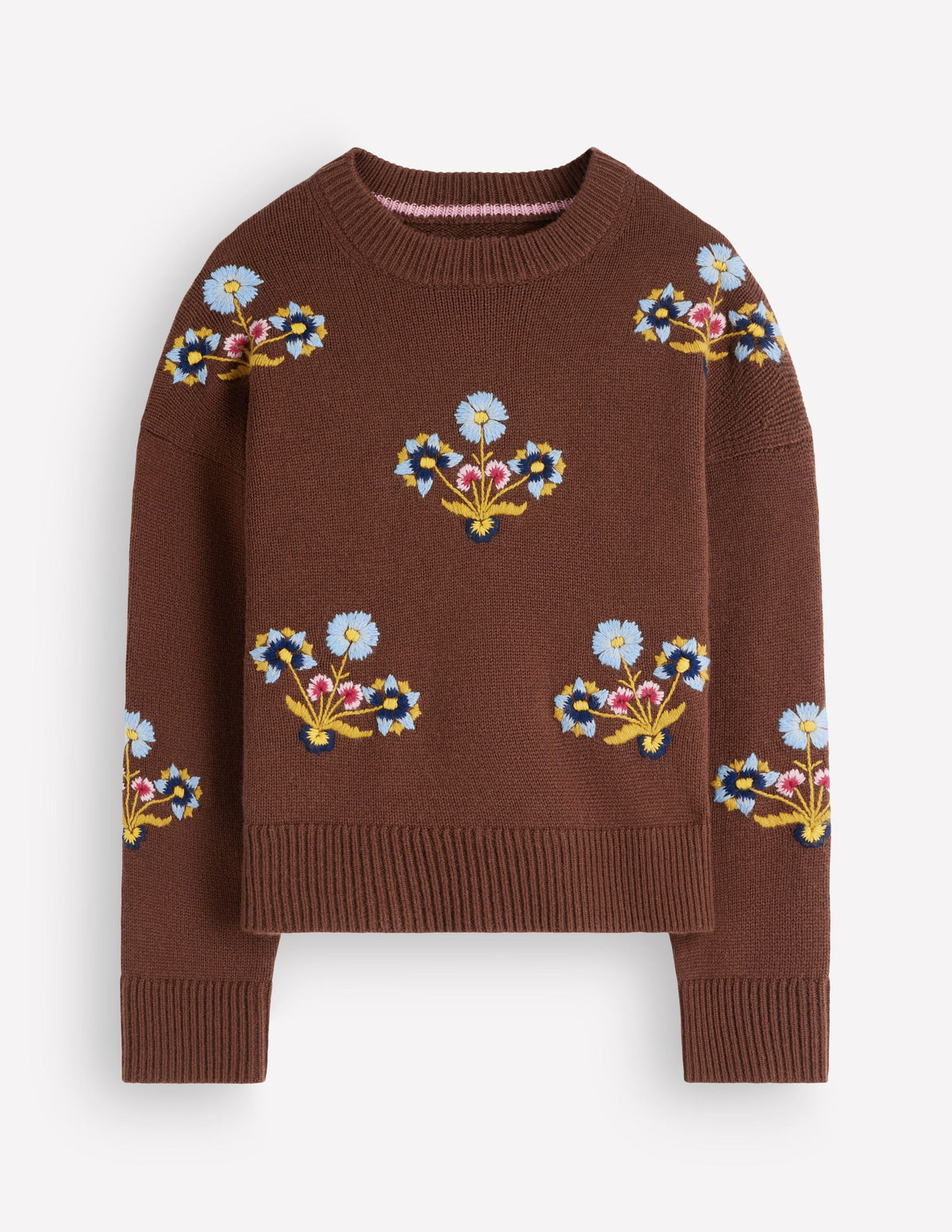 Ella Embroidered Knit Sweater-Raw Umber Embroidery - Image 8
