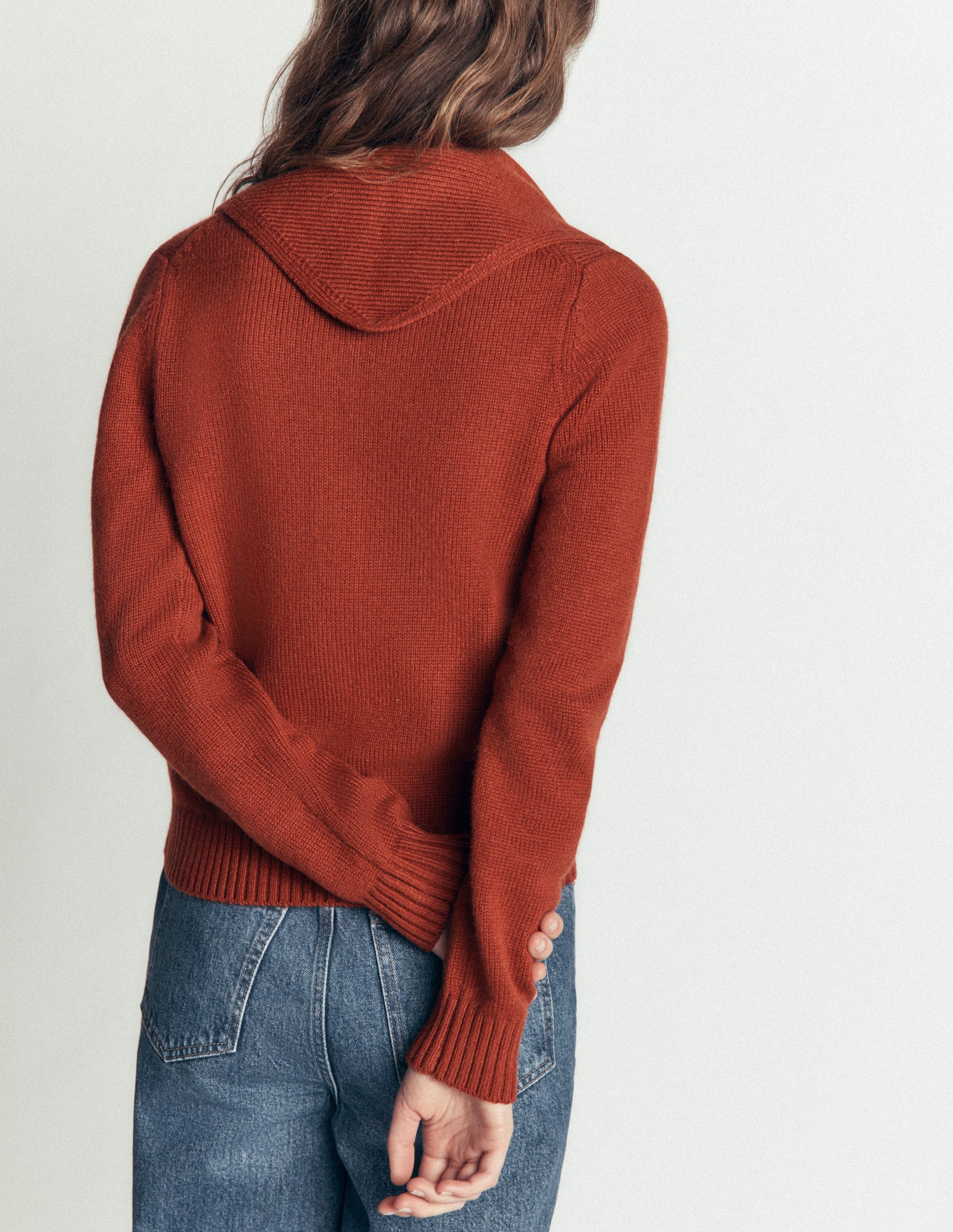 Lydia Tie Neck Knit Cardigan-Burnt Henna-3