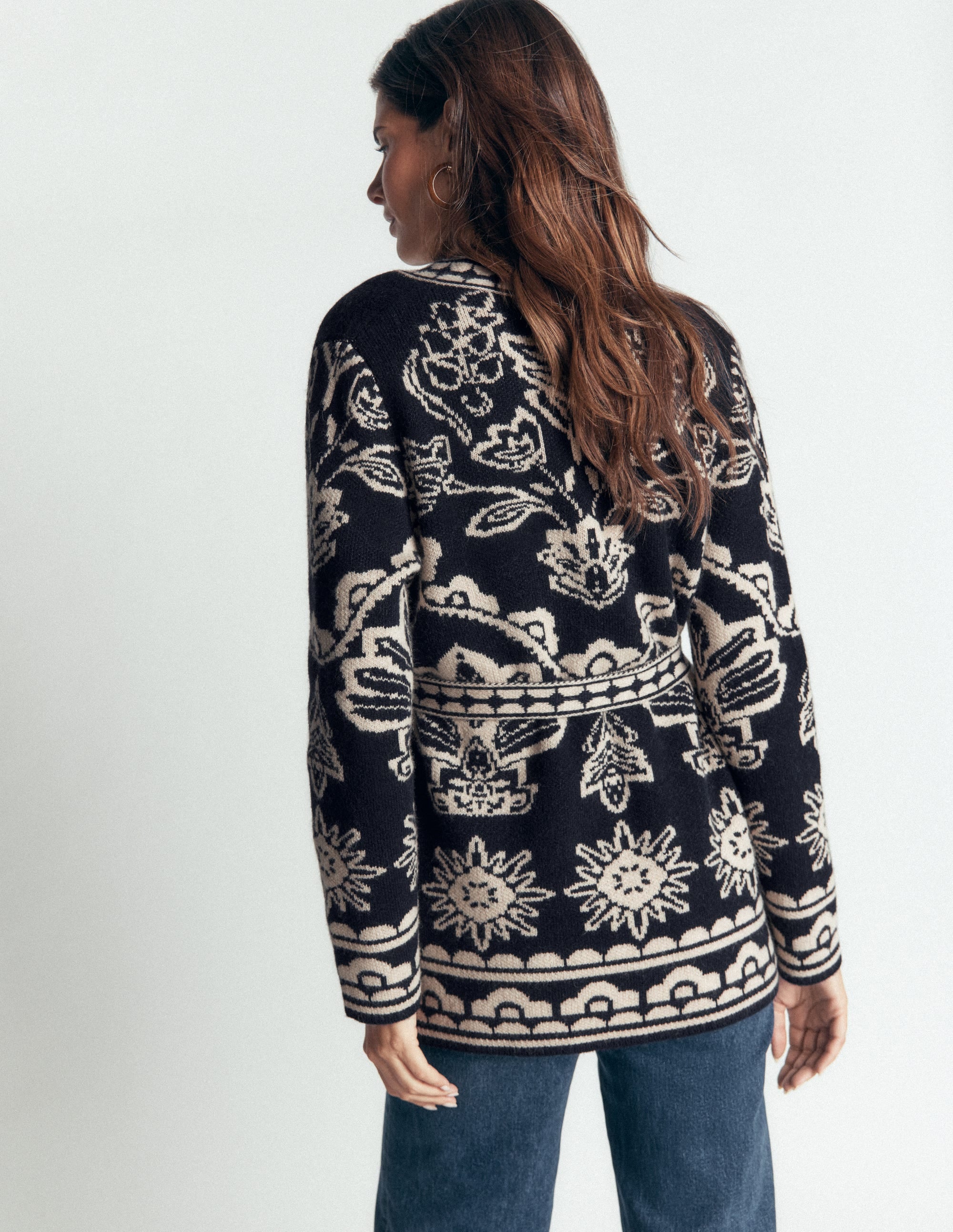 Belted Wrap Knitted Cardigan - Navy | Boden USA