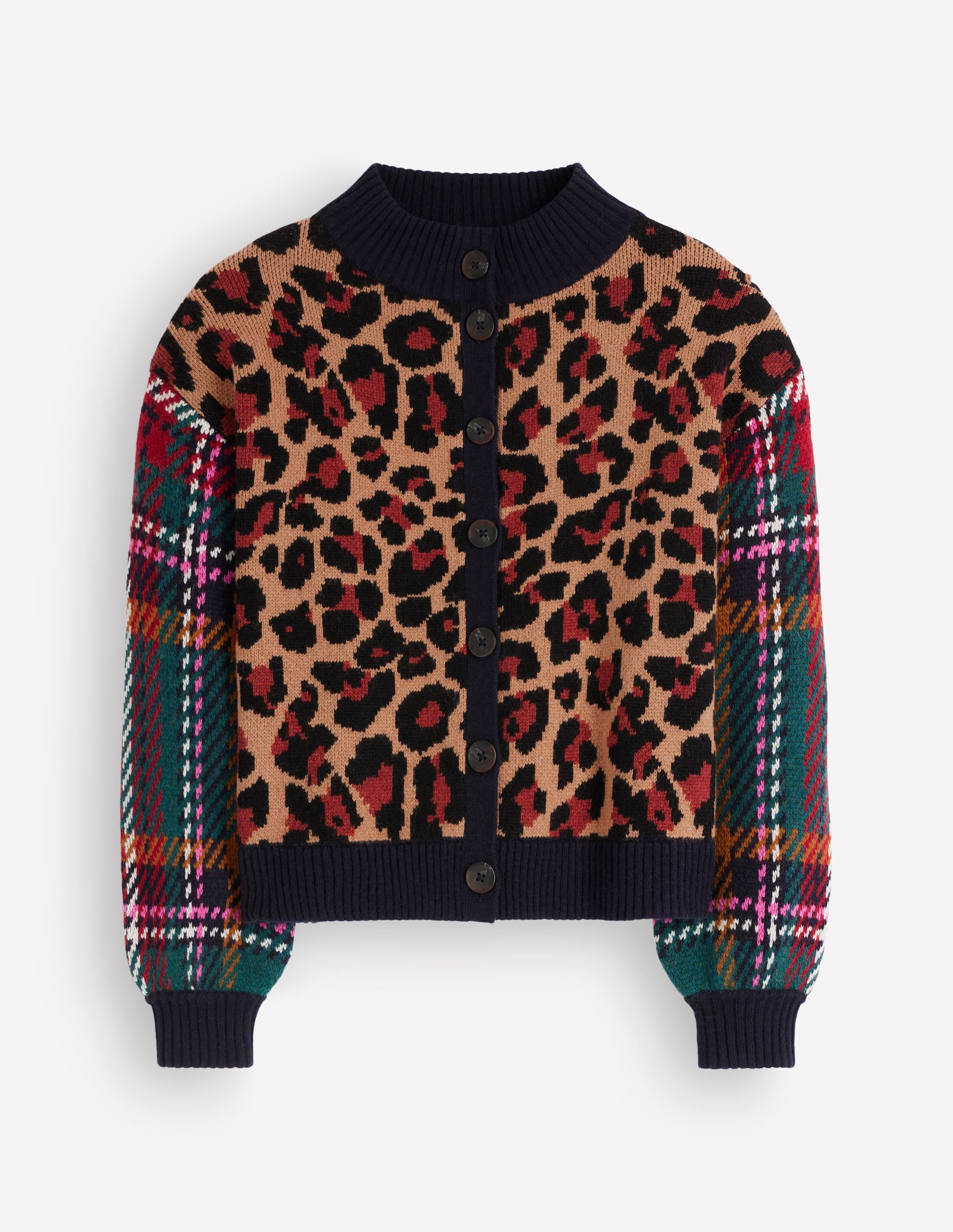 Jemma Jacquard Knit Cardigan - Leopard Hotch | Boden USA
