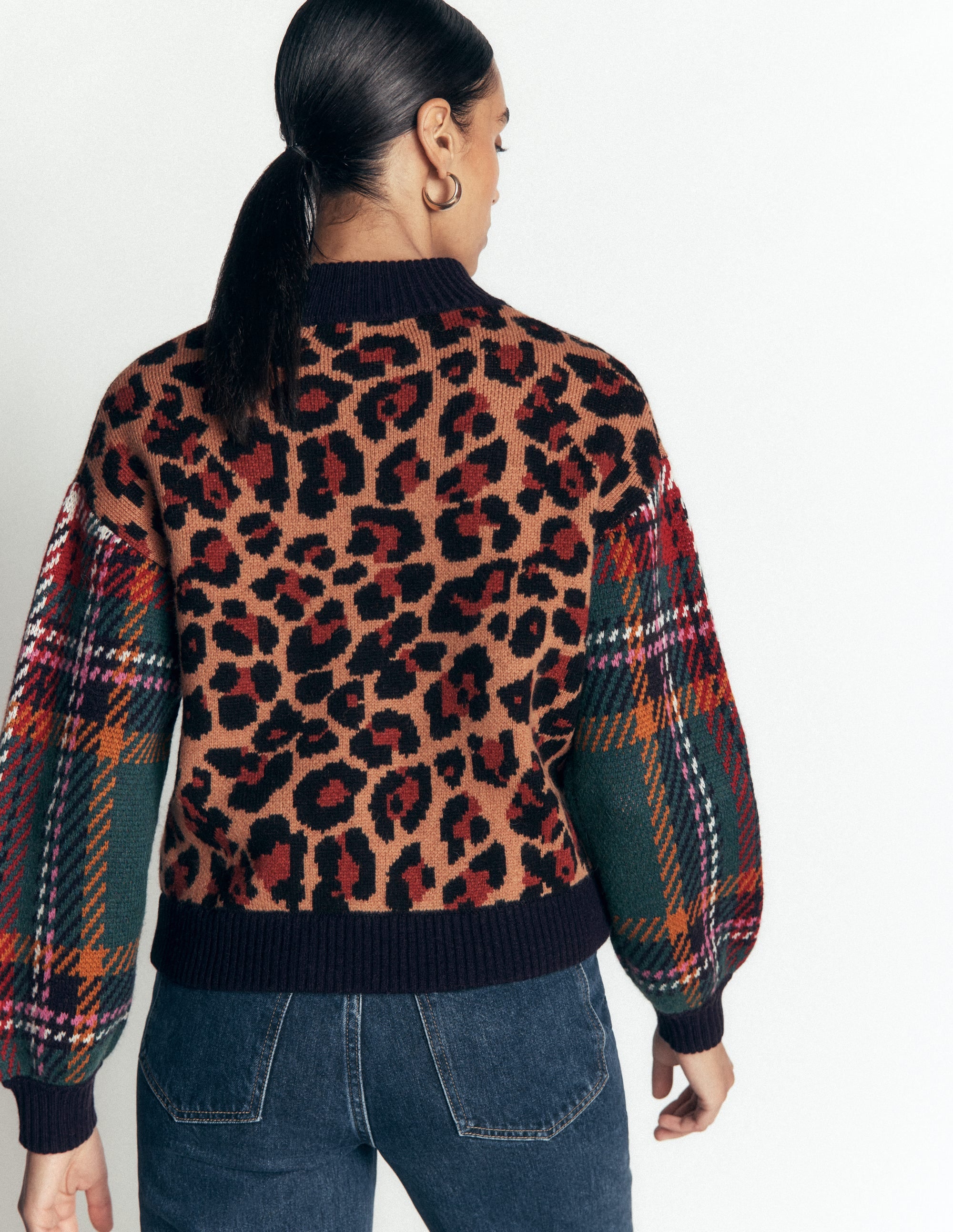 Jemma Jacquard Knit Cardigan - Leopard Hotch | Boden USA