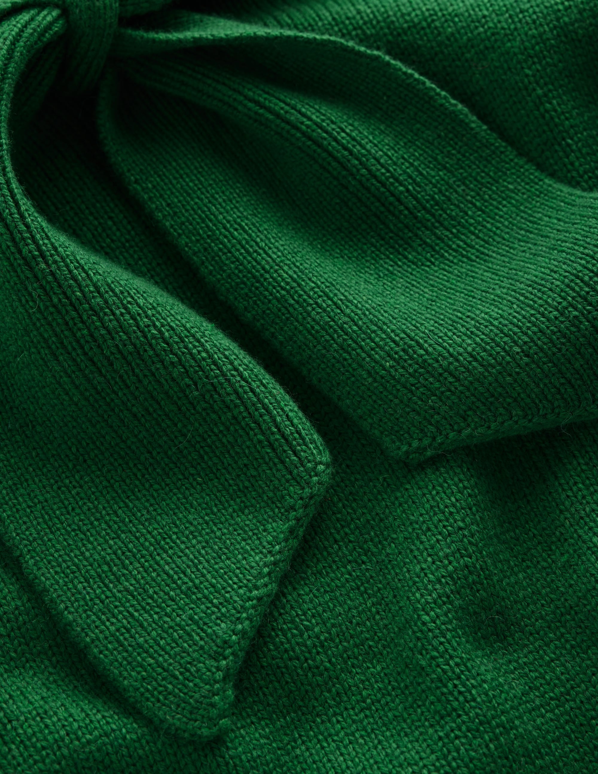 Lydia Tie Neck Knitted Sweater-Hunter Green Melange - Image 7
