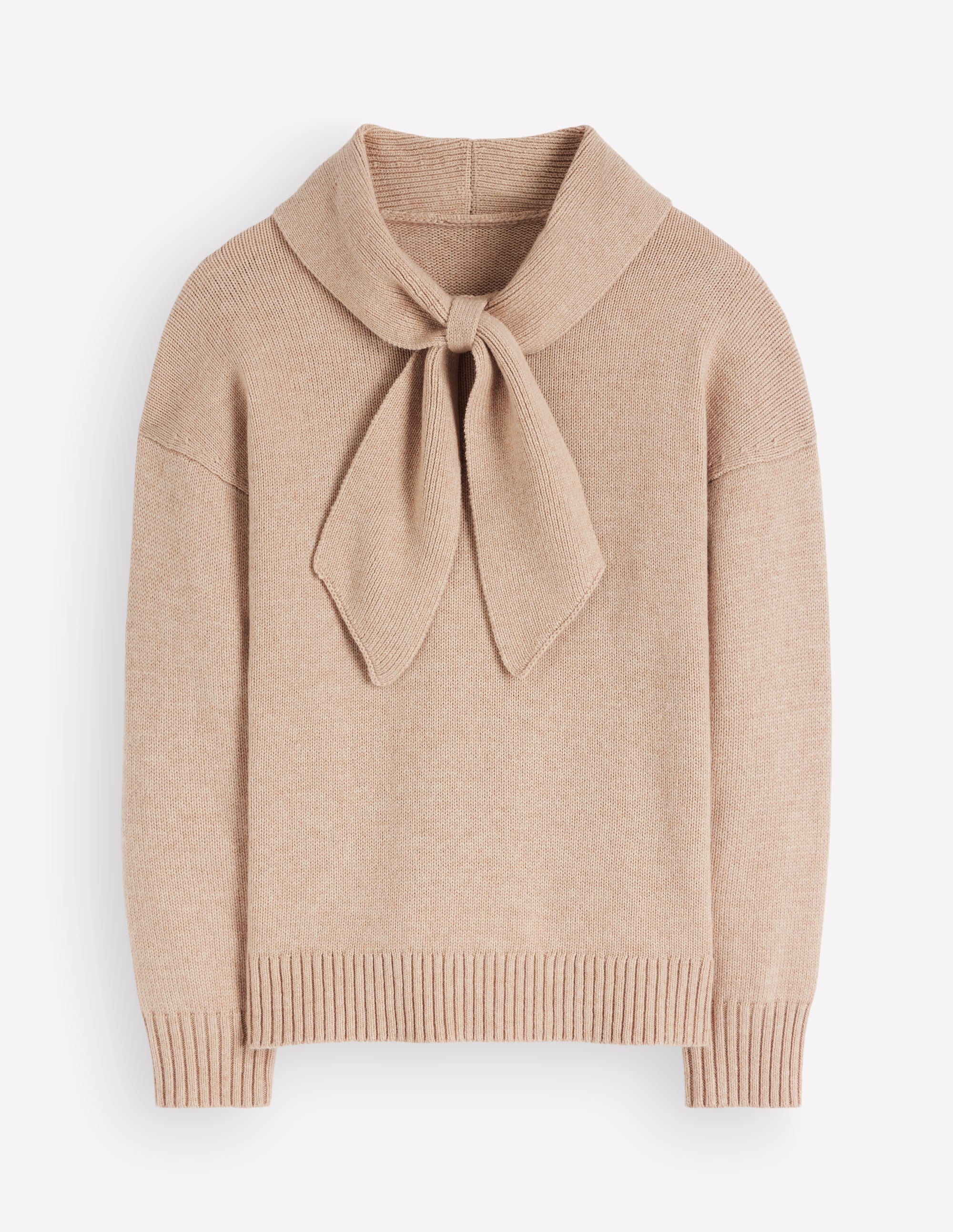 Lydia Tie Neck Knitted Sweater-Chinchilla Melange - Image 6