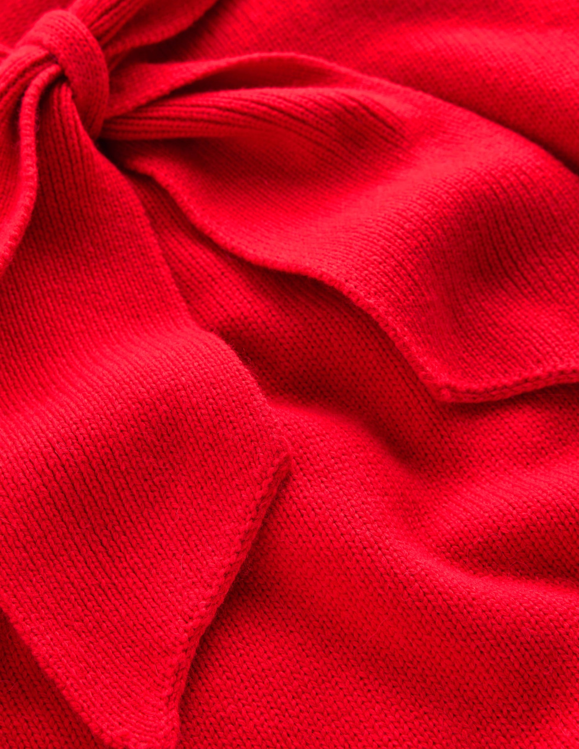 Lydia Tie Neck Knitted Sweater-Poppy Red-7