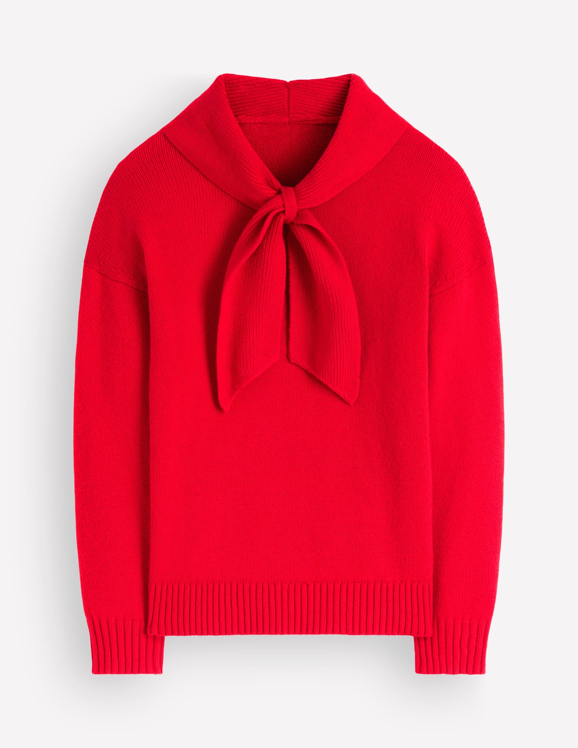 Lydia Tie Neck Knitted Sweater-Poppy Red - Image 6