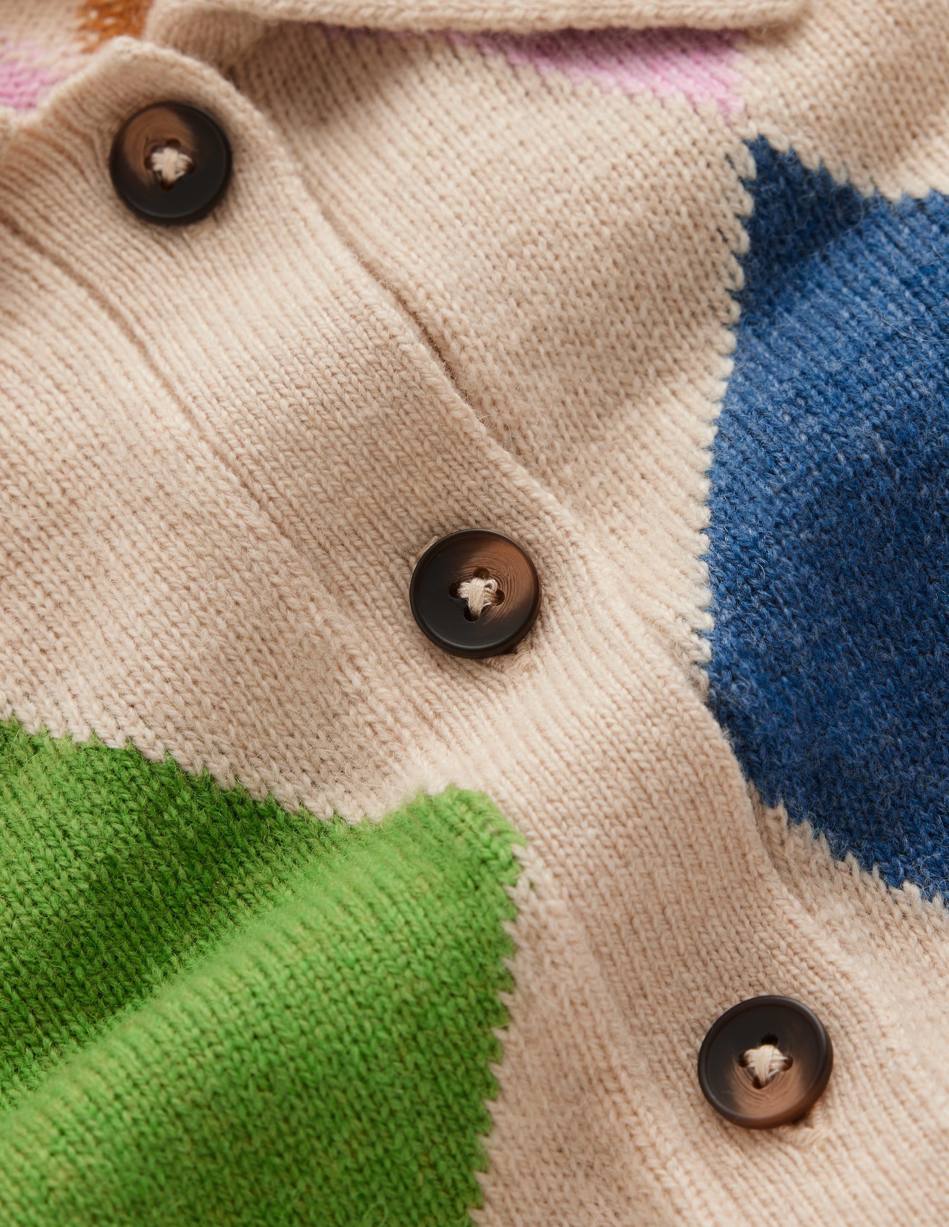 Ariadne Wool Blend Cardigan-Oatmeal Melange, Multi Argyle-6