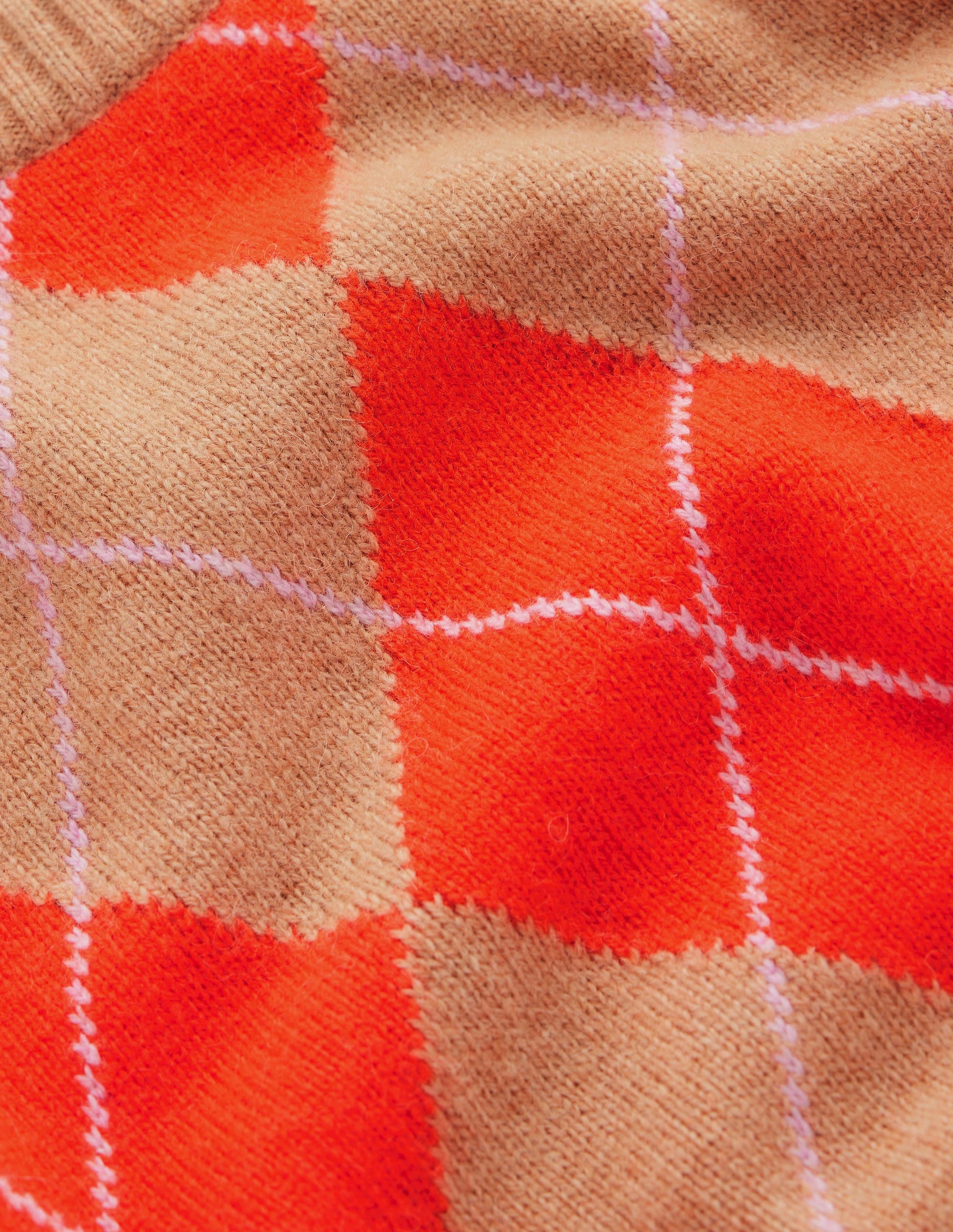 Ariadne Wool Blend Sweater-Orange Argyle-7