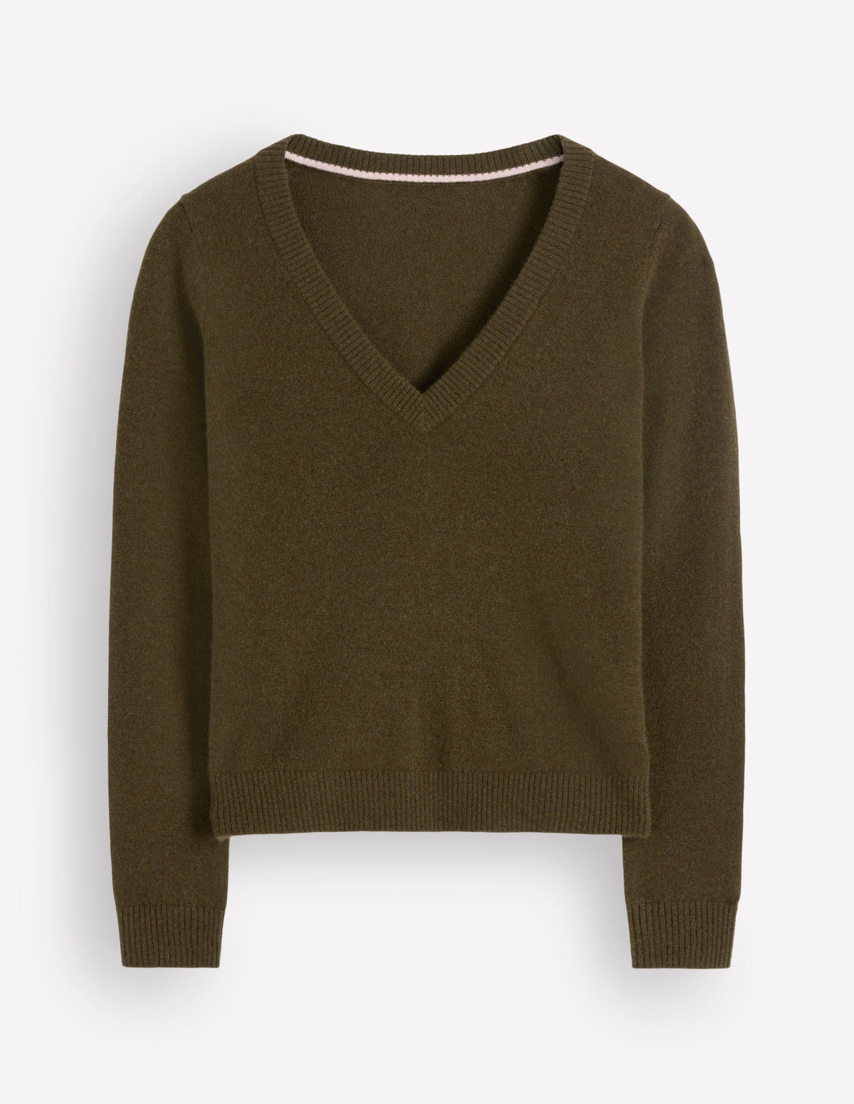 Elsie Cashmere V Neck Sweater-Hunter Green - Image 6