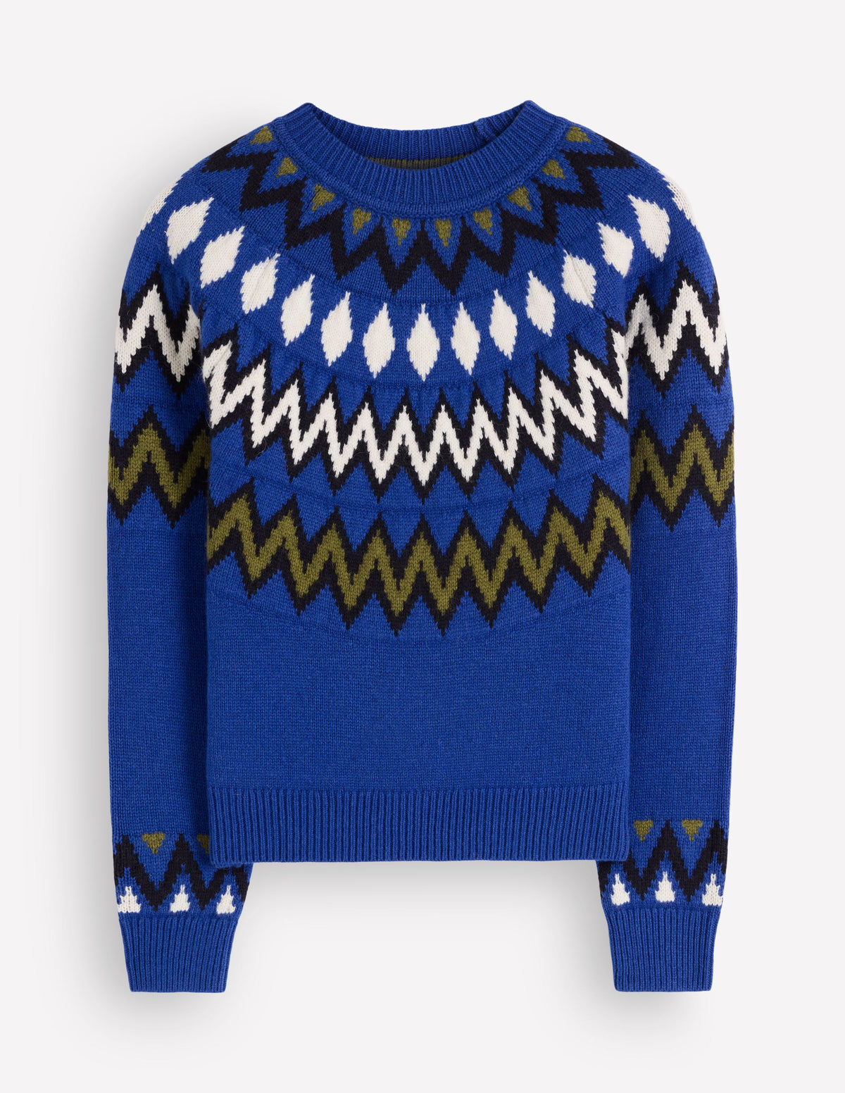 Mae Fair Isle Knitted Sweater-Blue, Fair Isle-7