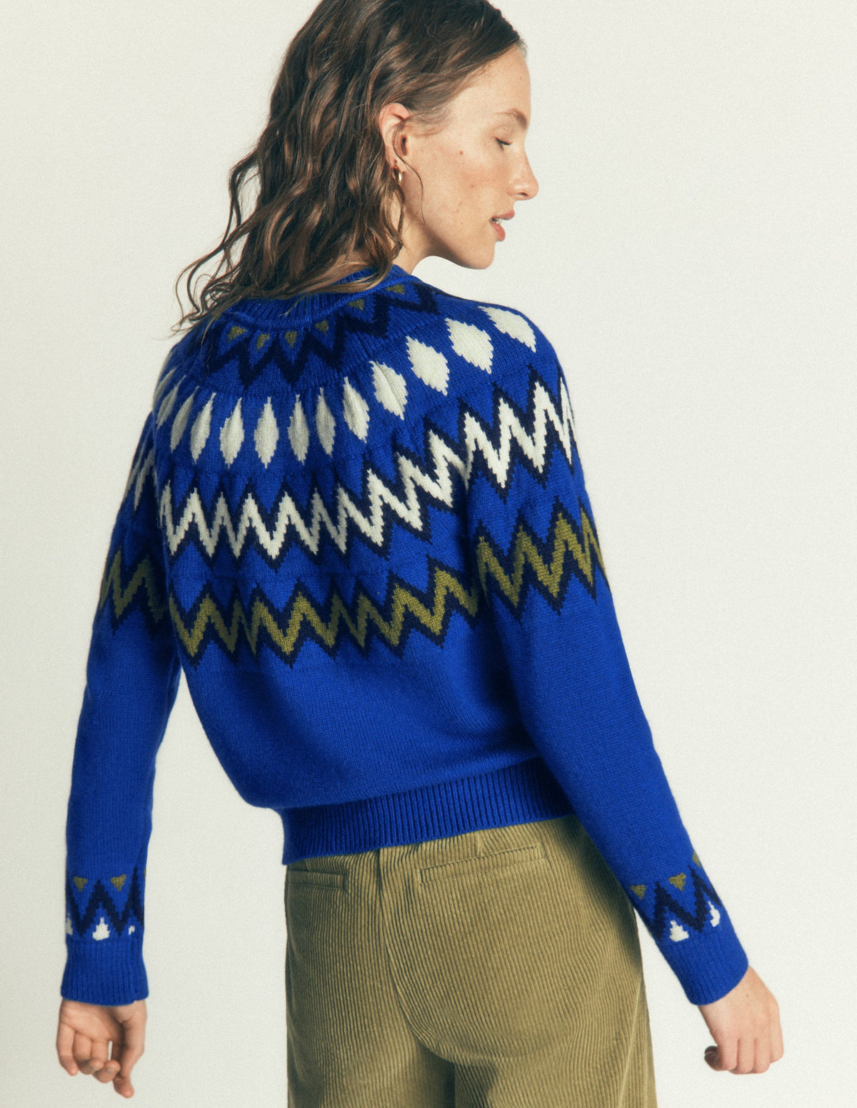 Mae Fair Isle Knitted Sweater-Blue, Fair Isle-4