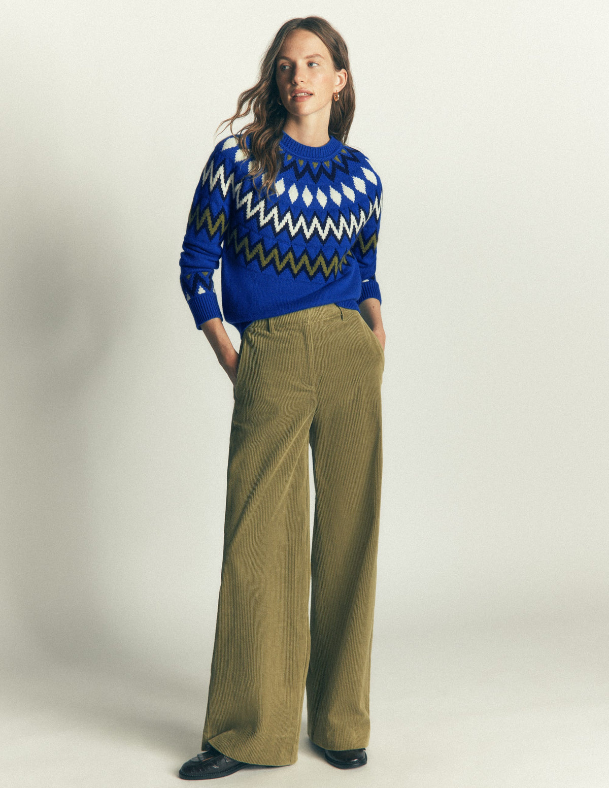 Mae Fair Isle Knitted Sweater-Blue, Fair Isle-5