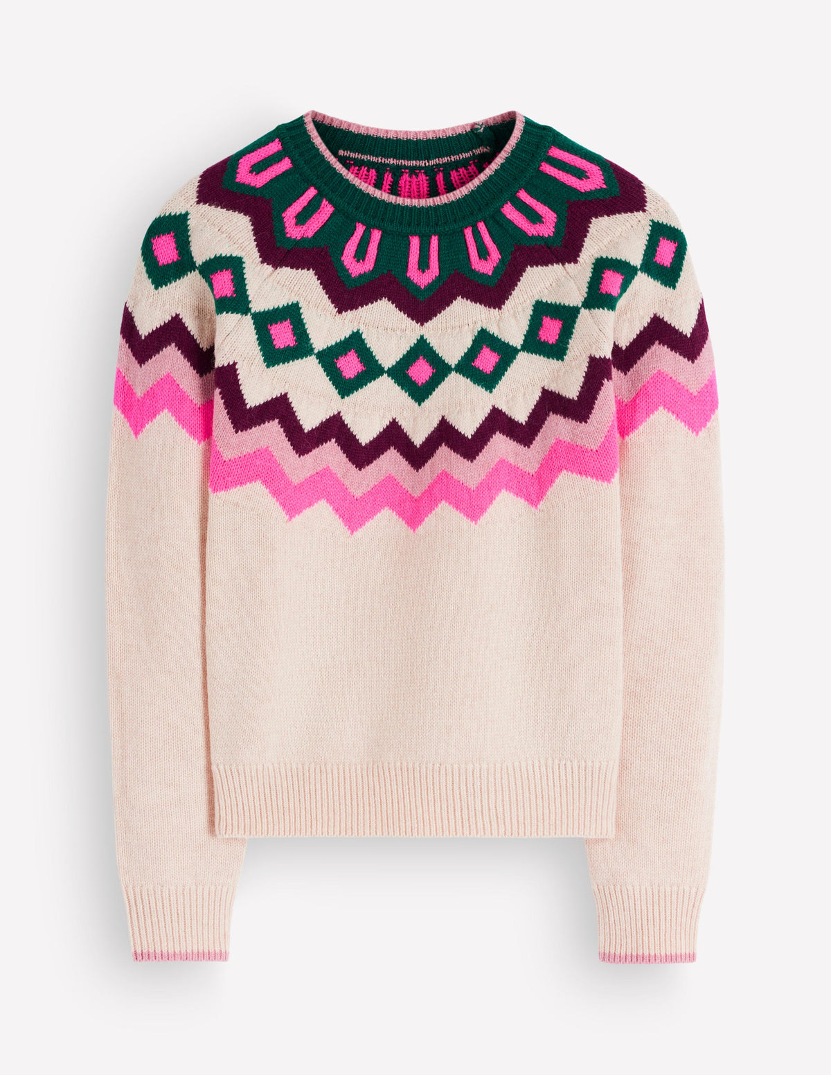 Mae Fair Isle Knitted Sweater-Mink, Fair Isle-8