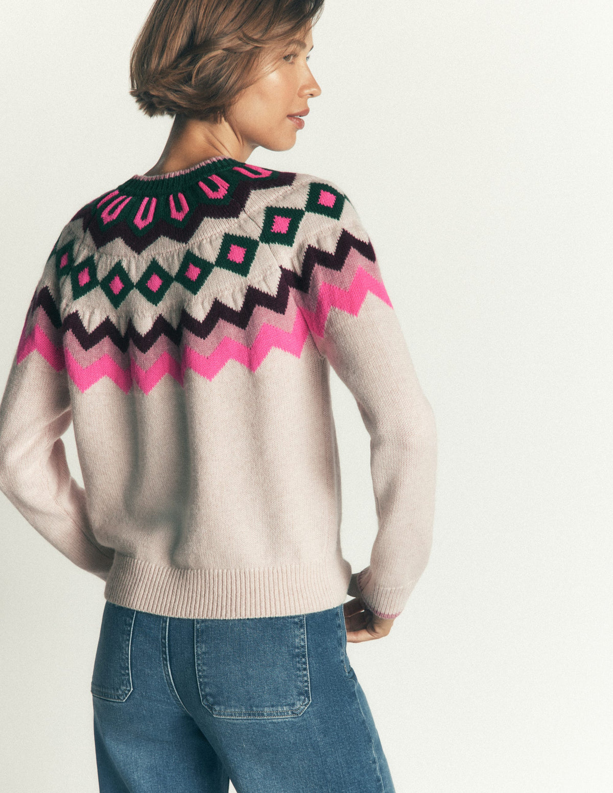 Mae Fair Isle Knitted Sweater-Mink, Fair Isle-5