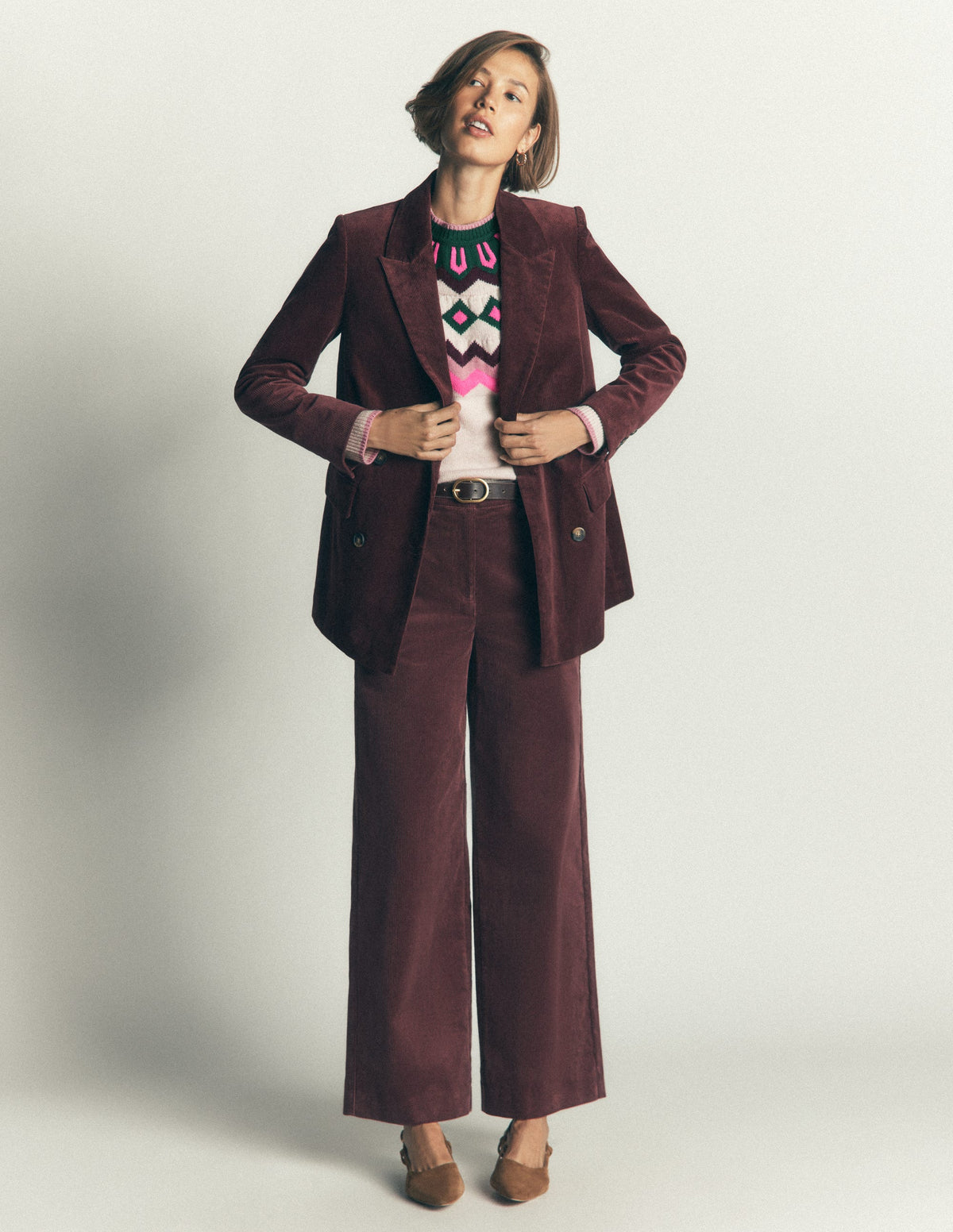 Mae Fair Isle Knitted Sweater-Mink, Fair Isle - Image 6