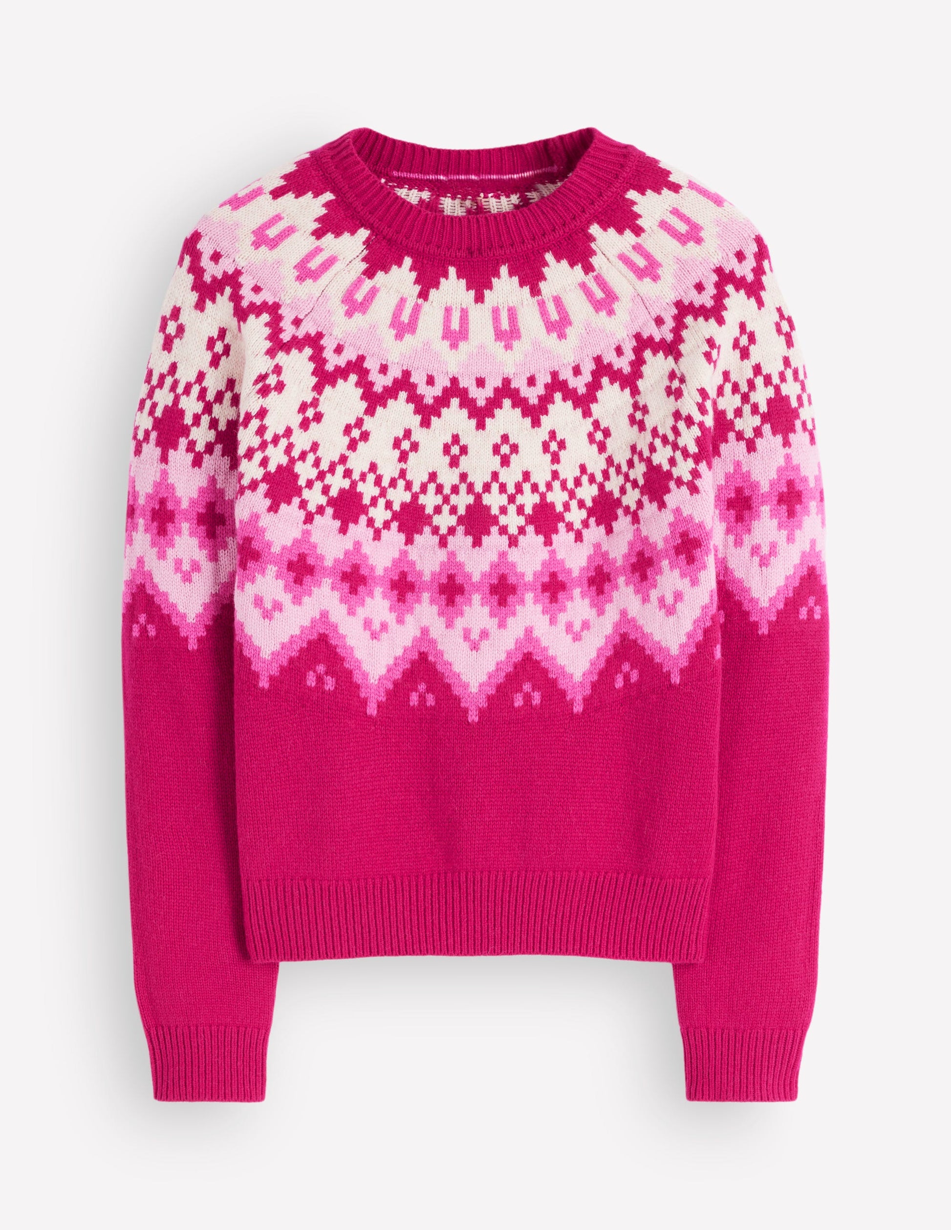 Mae Fair Isle Knitted Sweater-Red Bud Melange-7