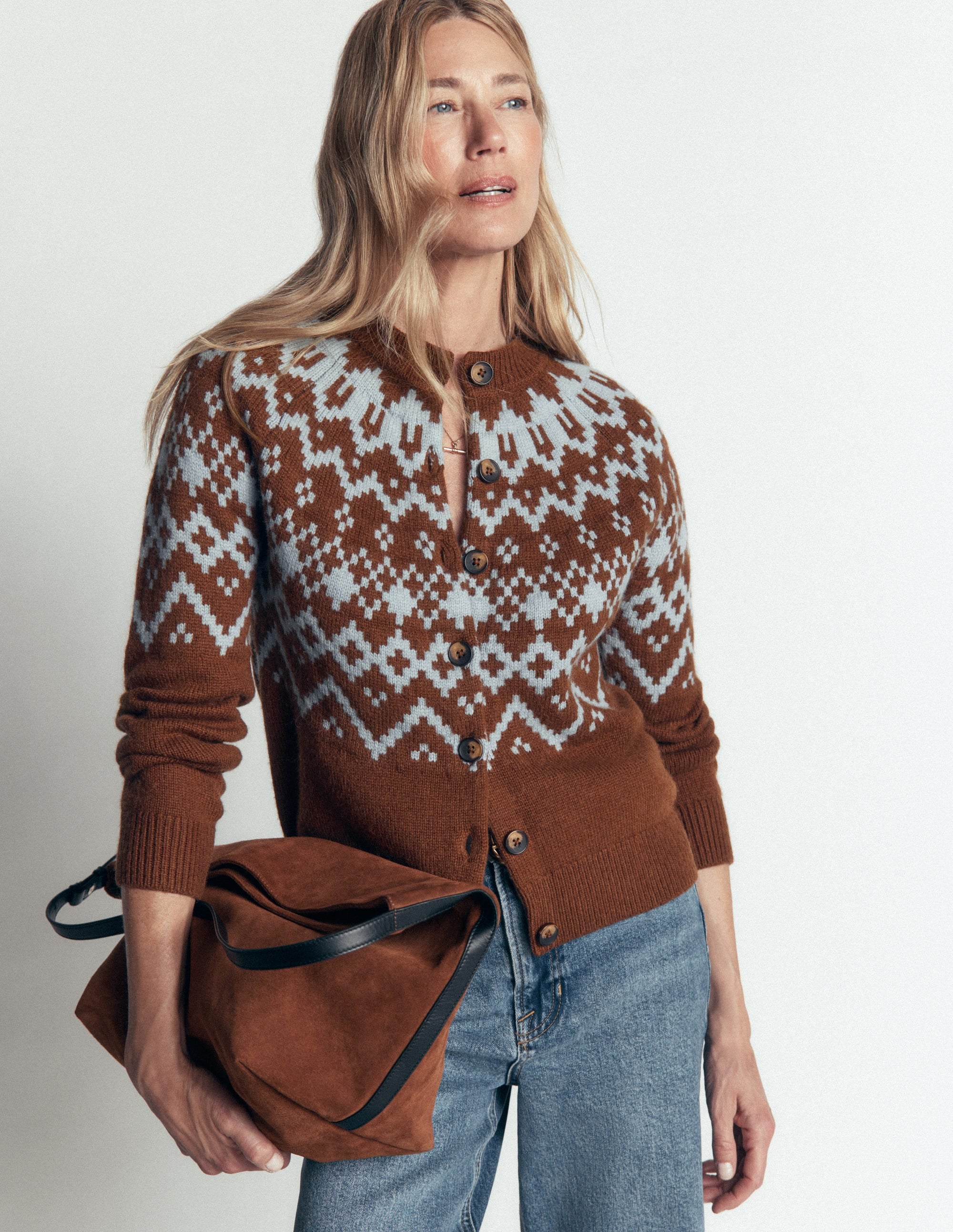 Mae Fair Isle Cardigan-Potting Soil - Image 5