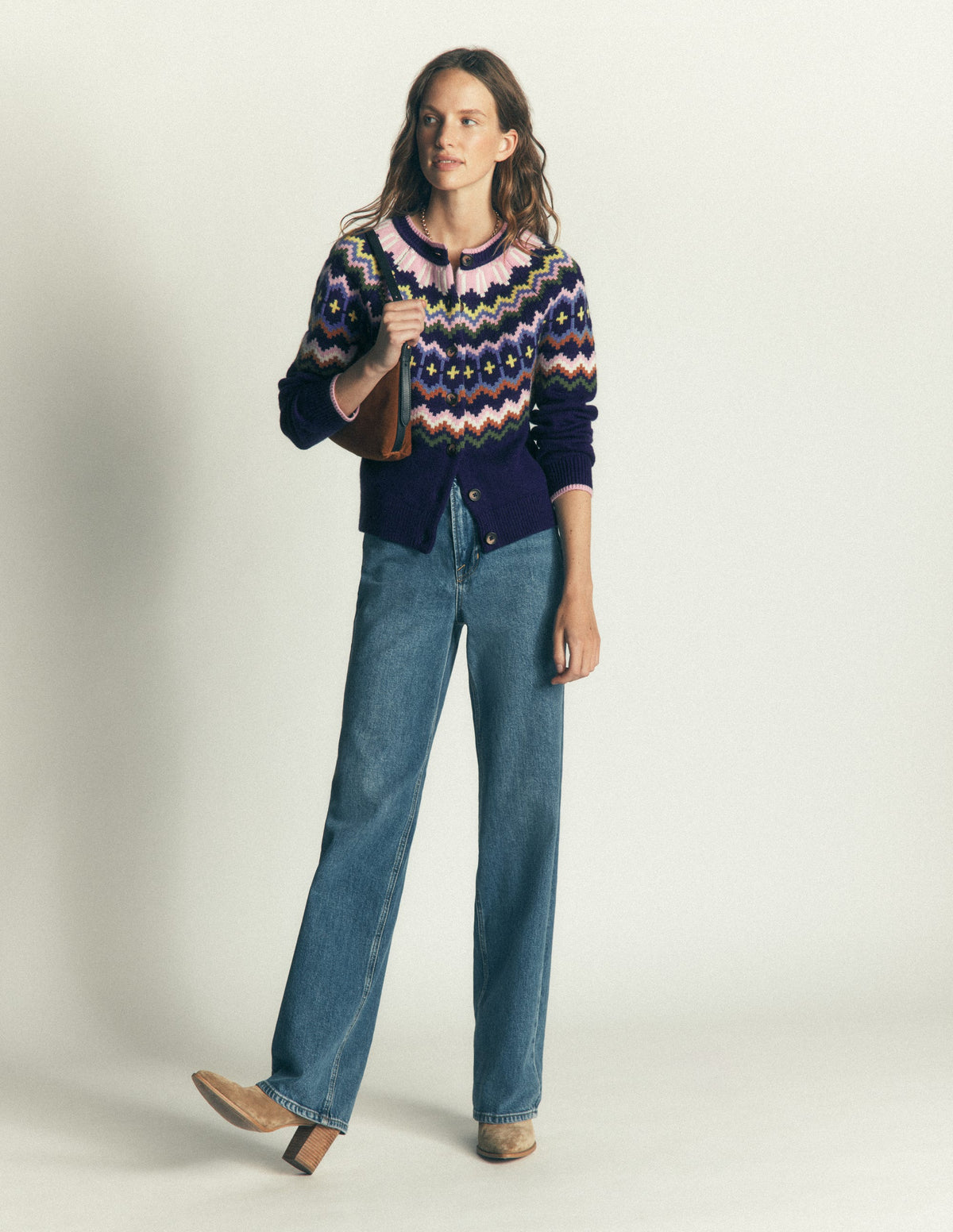 Mae Fair Isle Cardigan-Navy fair isle-6