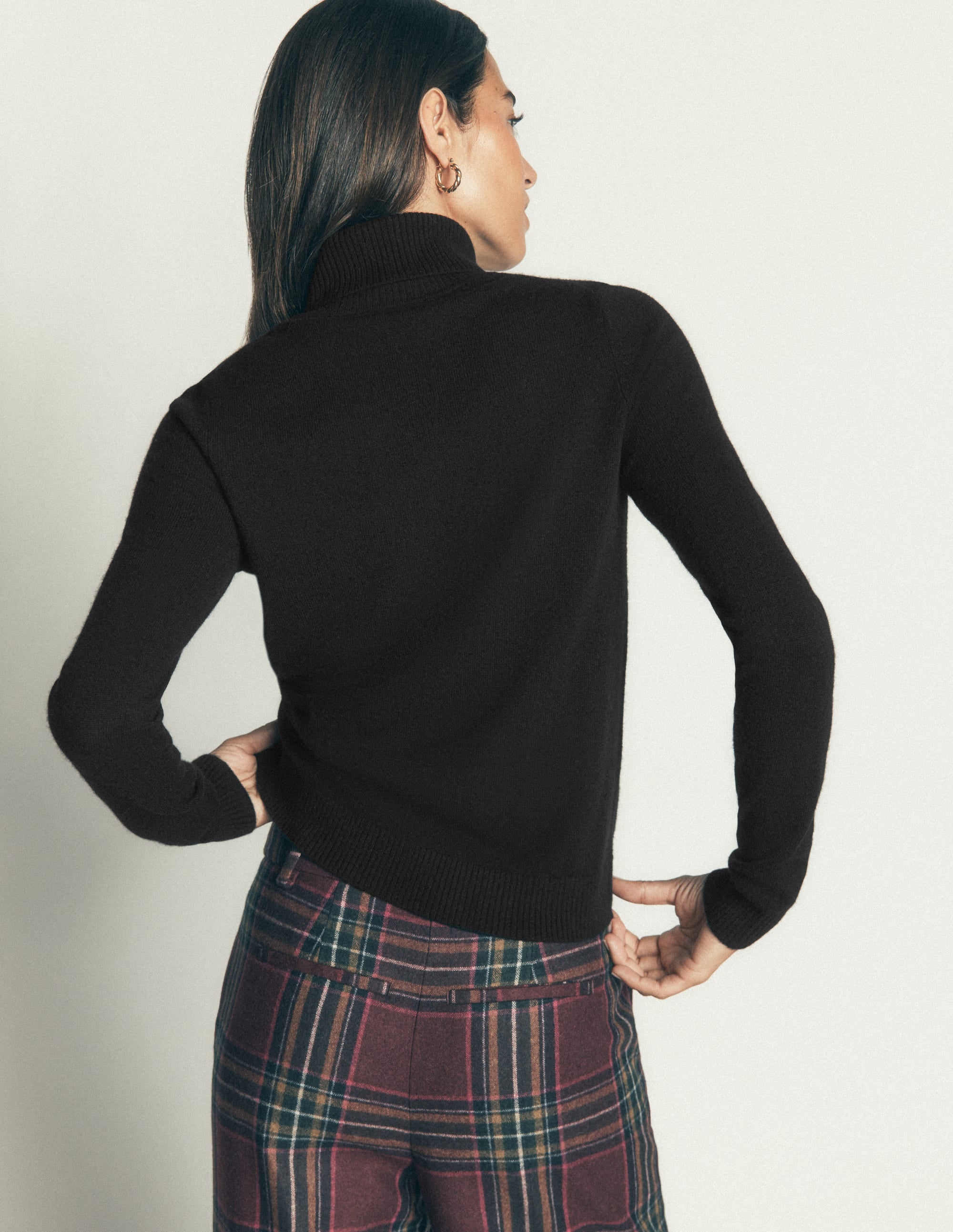 Elsie Cashmere Roll Neck-Black - Image 3
