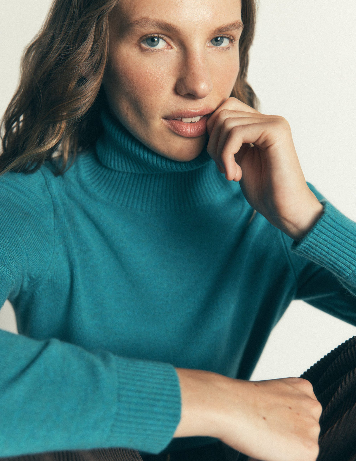 Elsie Cashmere Roll Neck-Azure Blue-3