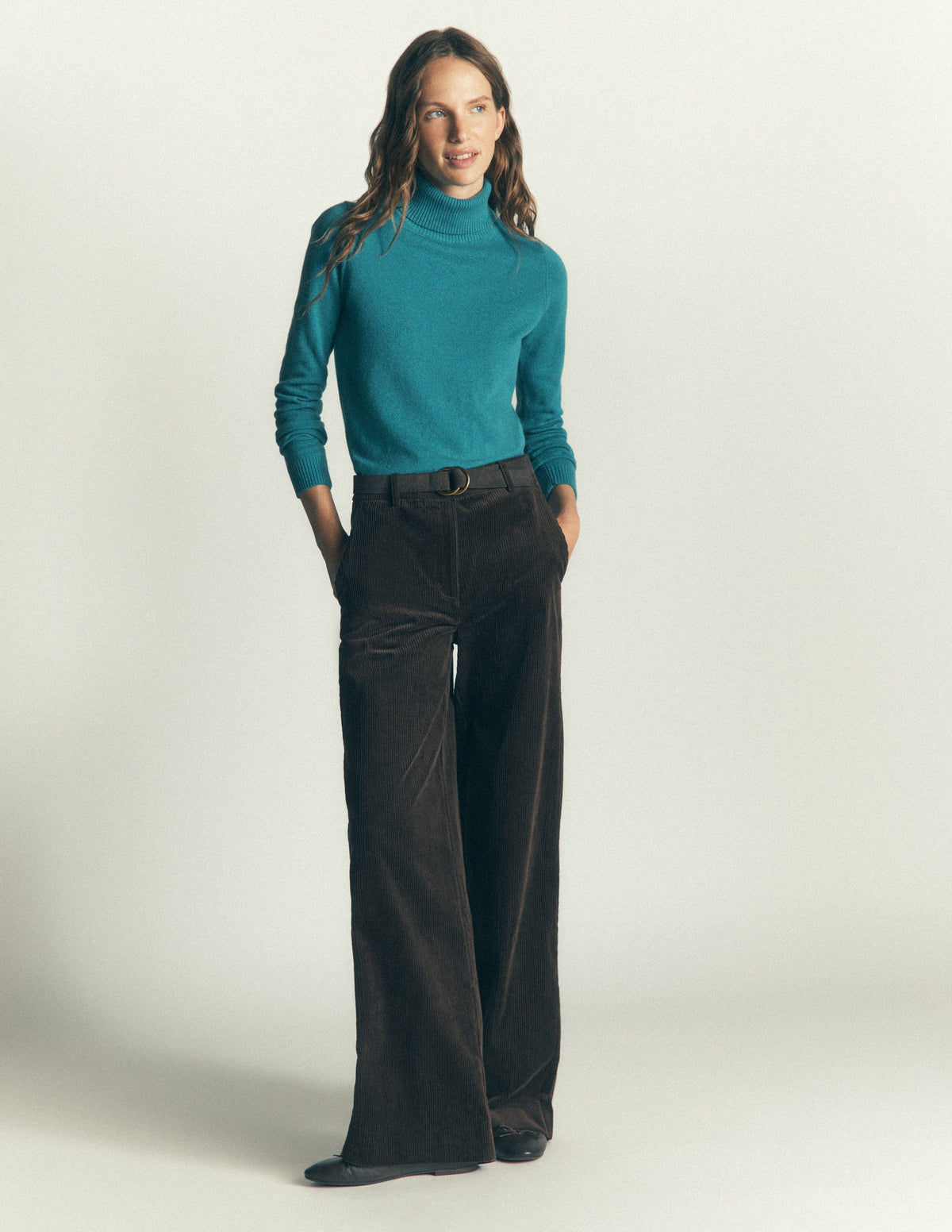 Elsie Cashmere Roll Neck-Azure Blue - Image 5