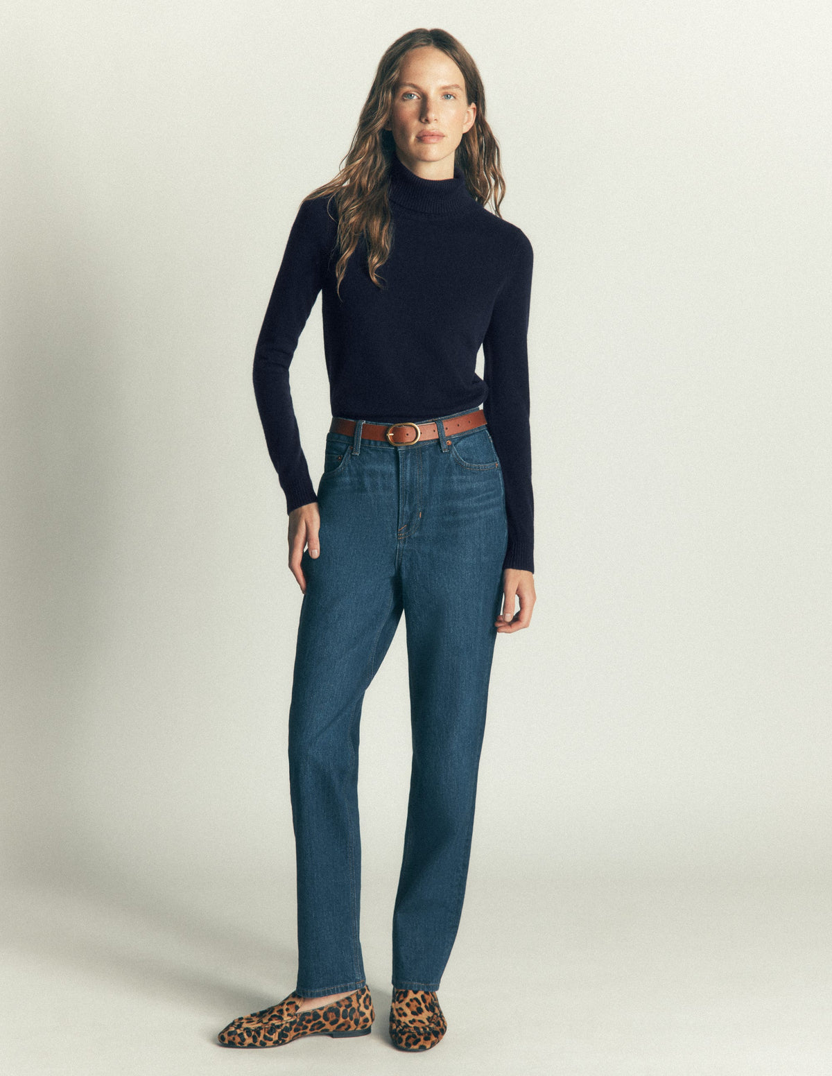 Elsie Cashmere Roll Neck-Navy - Image 5