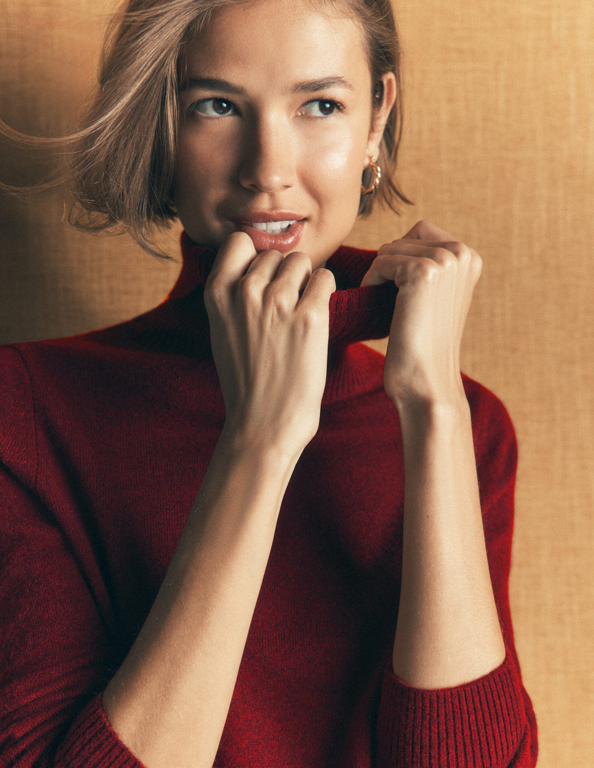 Elsie Cashmere Roll Neck-Deep Burgundy-2