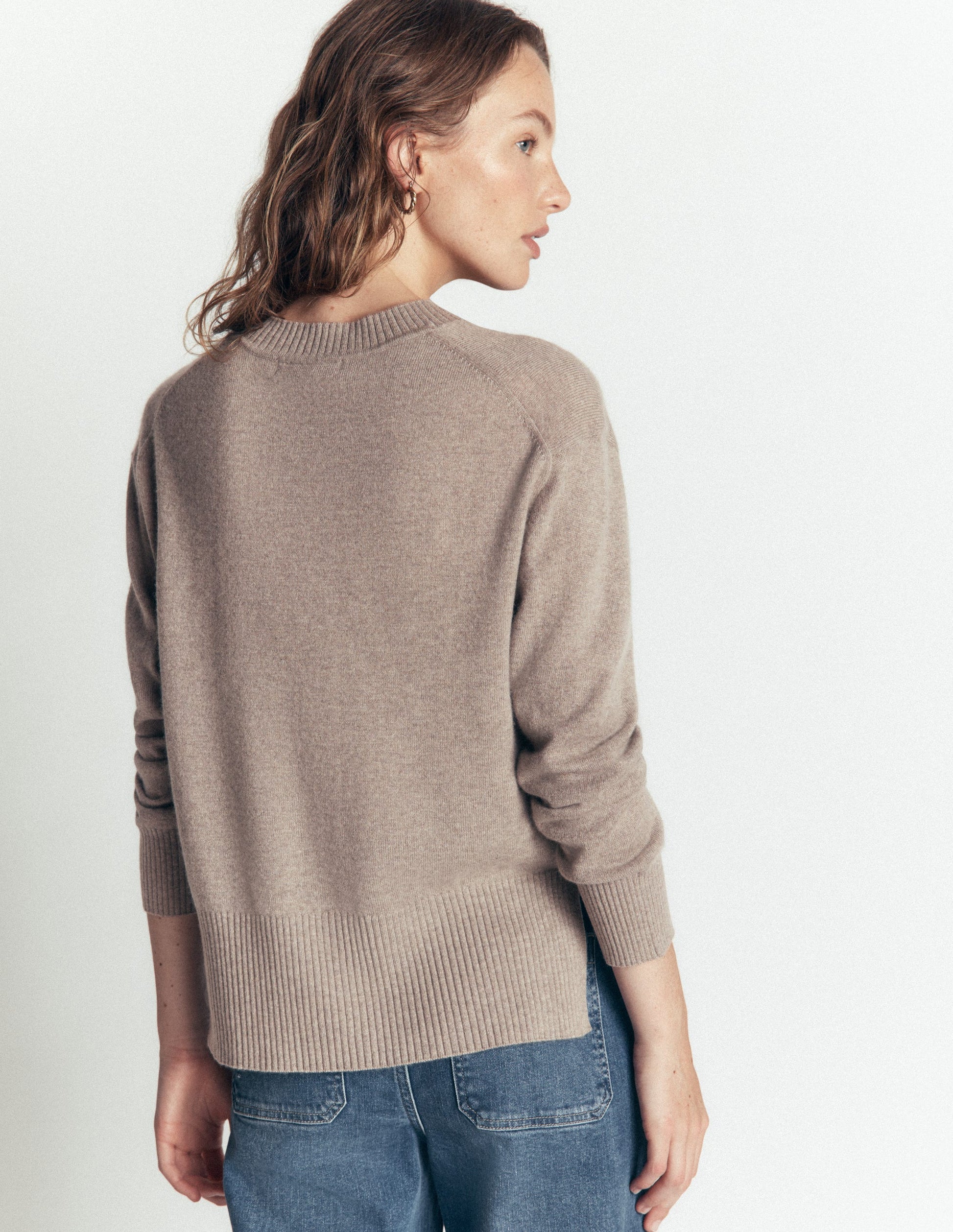 Fay Cashmere Crew Neck Sweater-Mink Melange-3