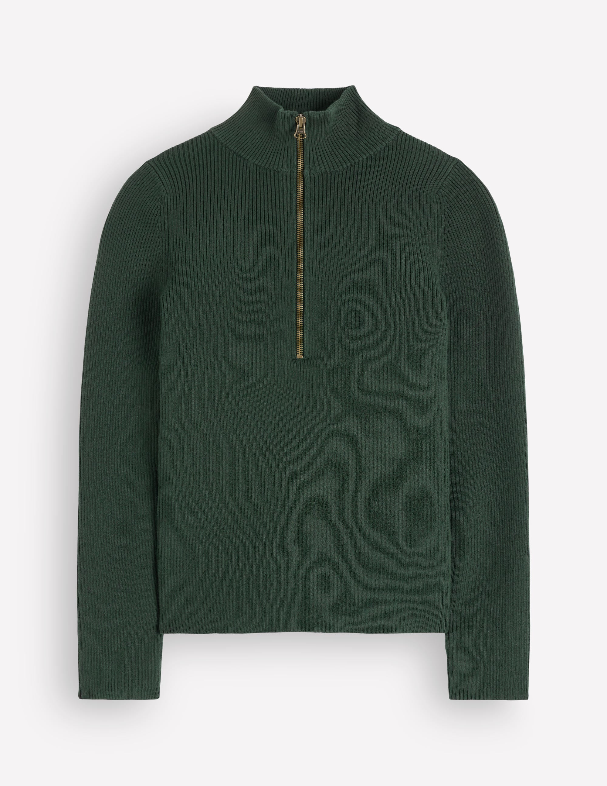 Zelda Half - Zip Ribbed Sweater - Forest Glade | Boden USA