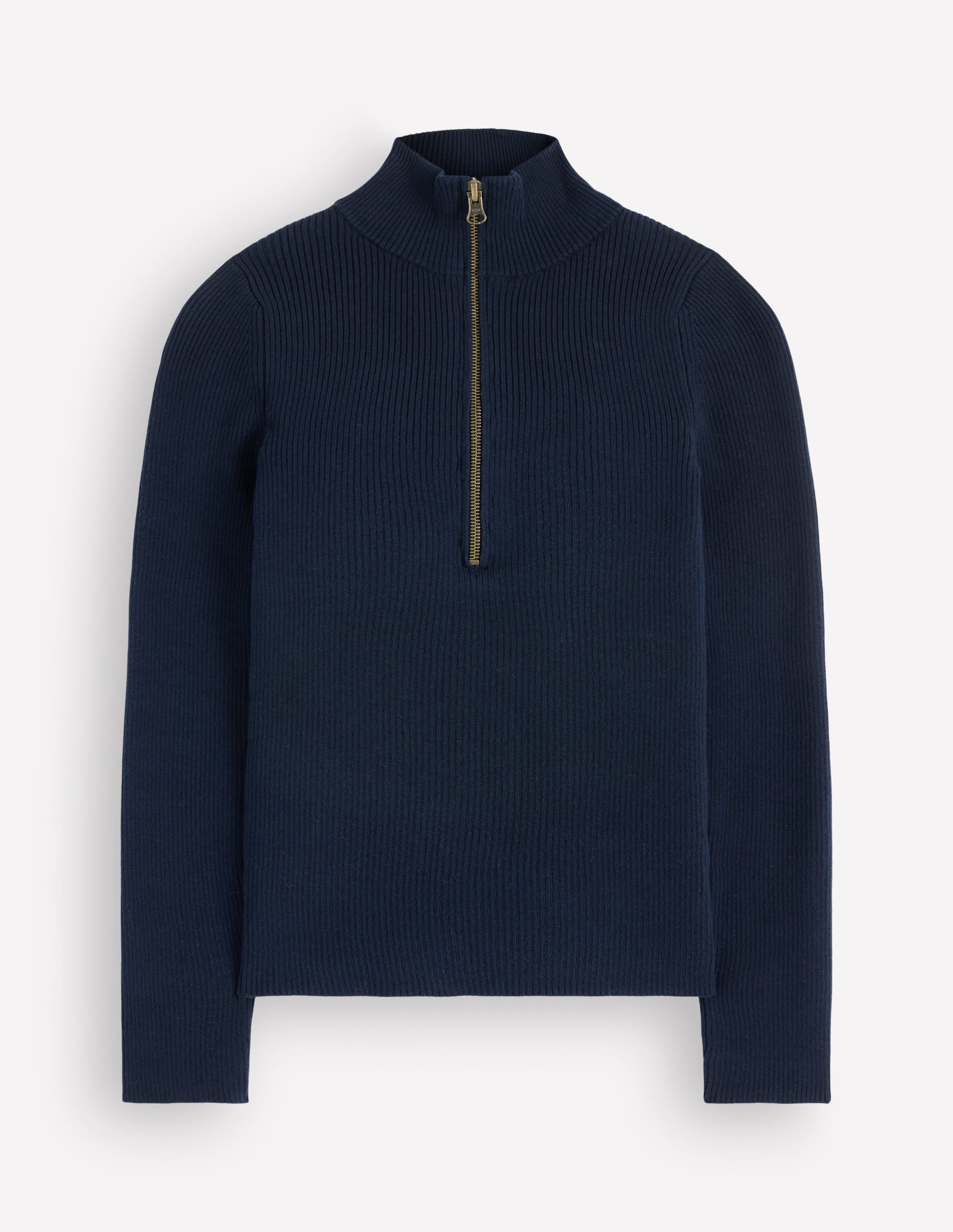 Zelda Half - Zip Ribbed Sweater - Navy | Boden USA