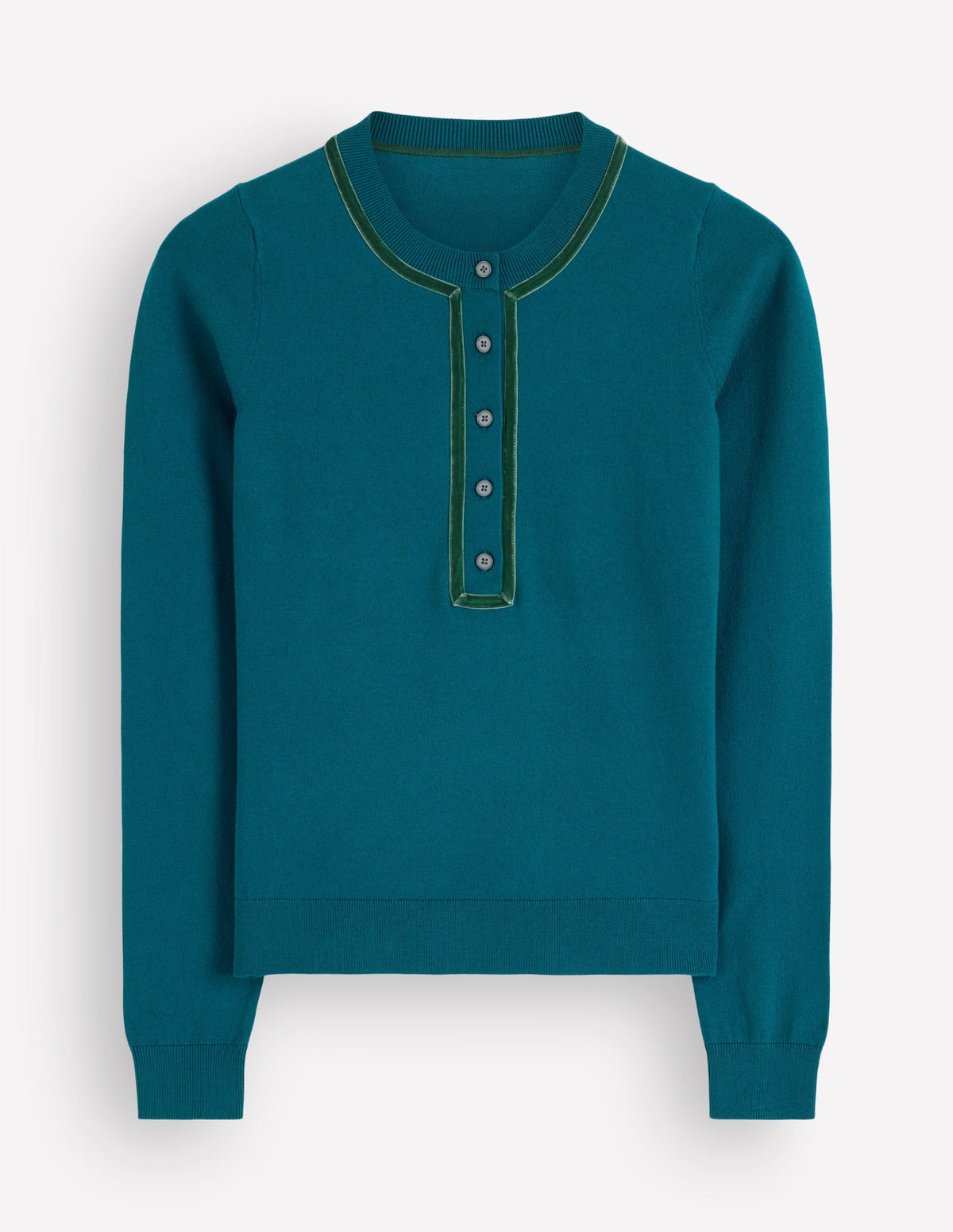 Violet Velvet Trim Henley-ink blue-6