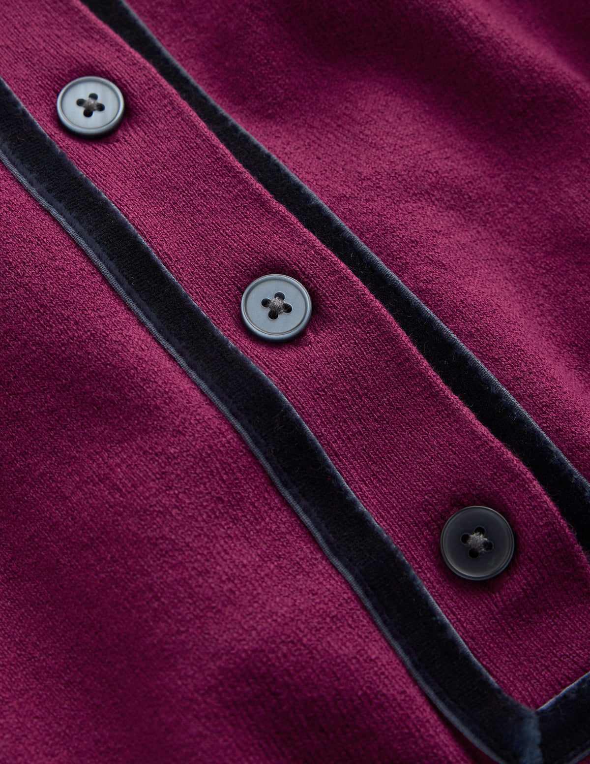 Violet Velvet Trim Henley-Purple - Image 6
